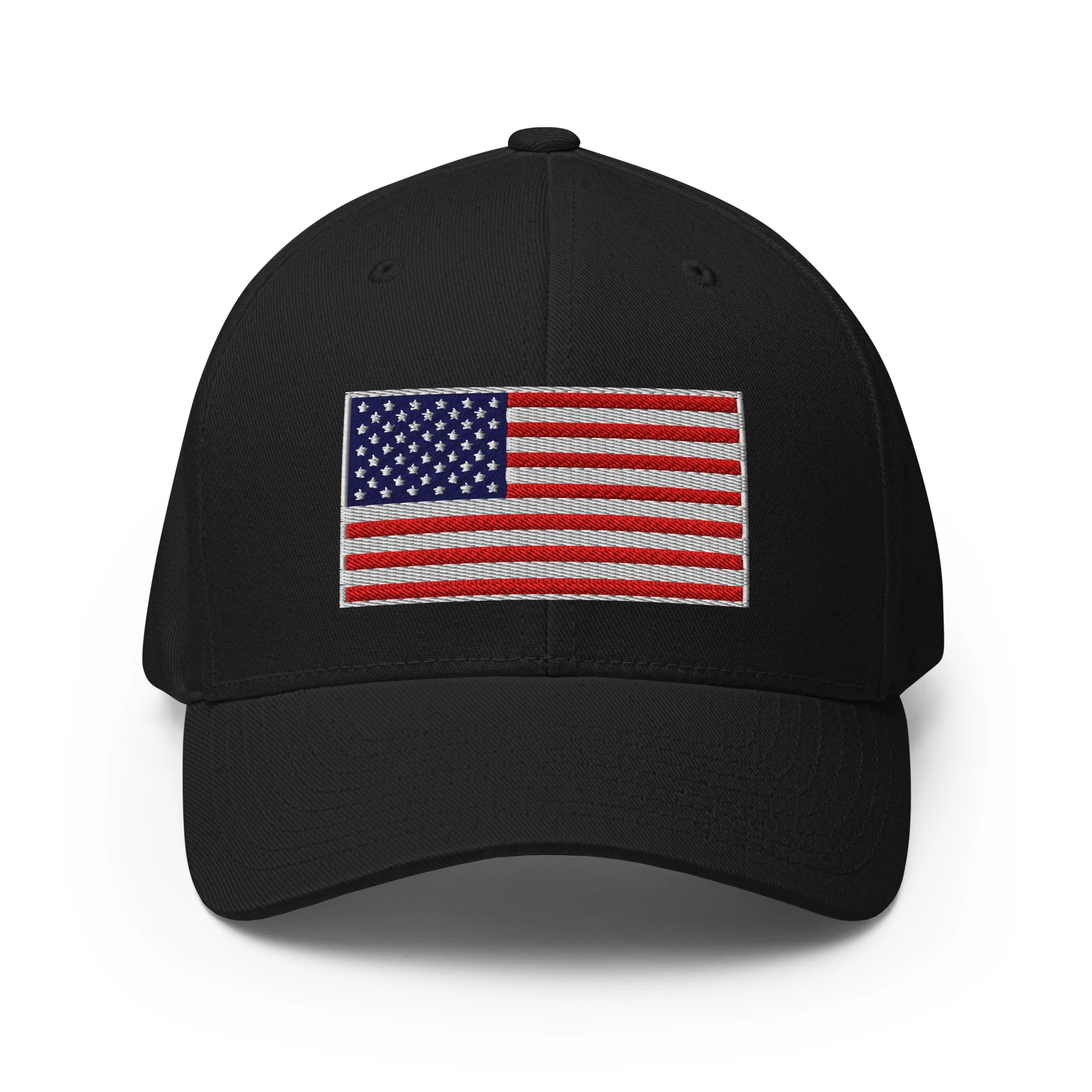 Stretch Fit Cap | Fully Embroidered American Flag Hat - Image 14