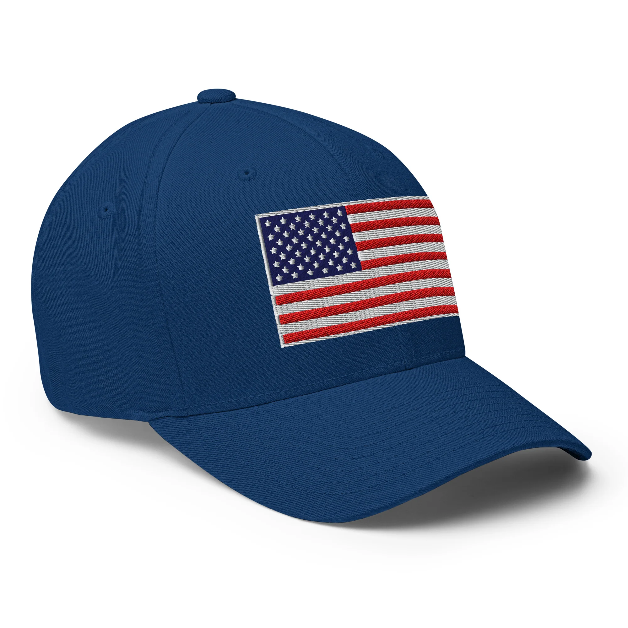 Stretch Fit Cap | Fully Embroidered American Flag Hat - Image 26
