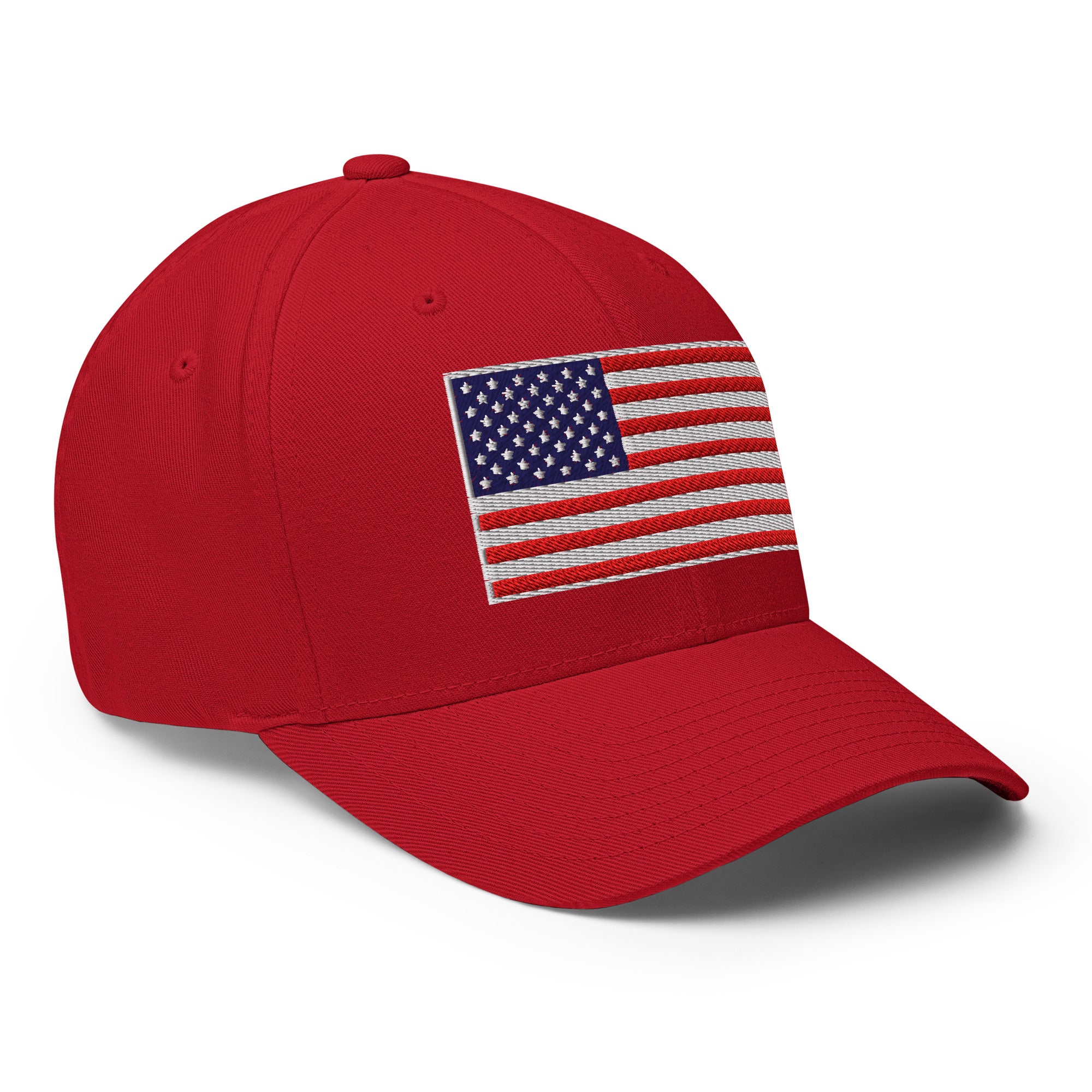 Stretch Fit Cap | Fully Embroidered American Flag Hat - Image 33