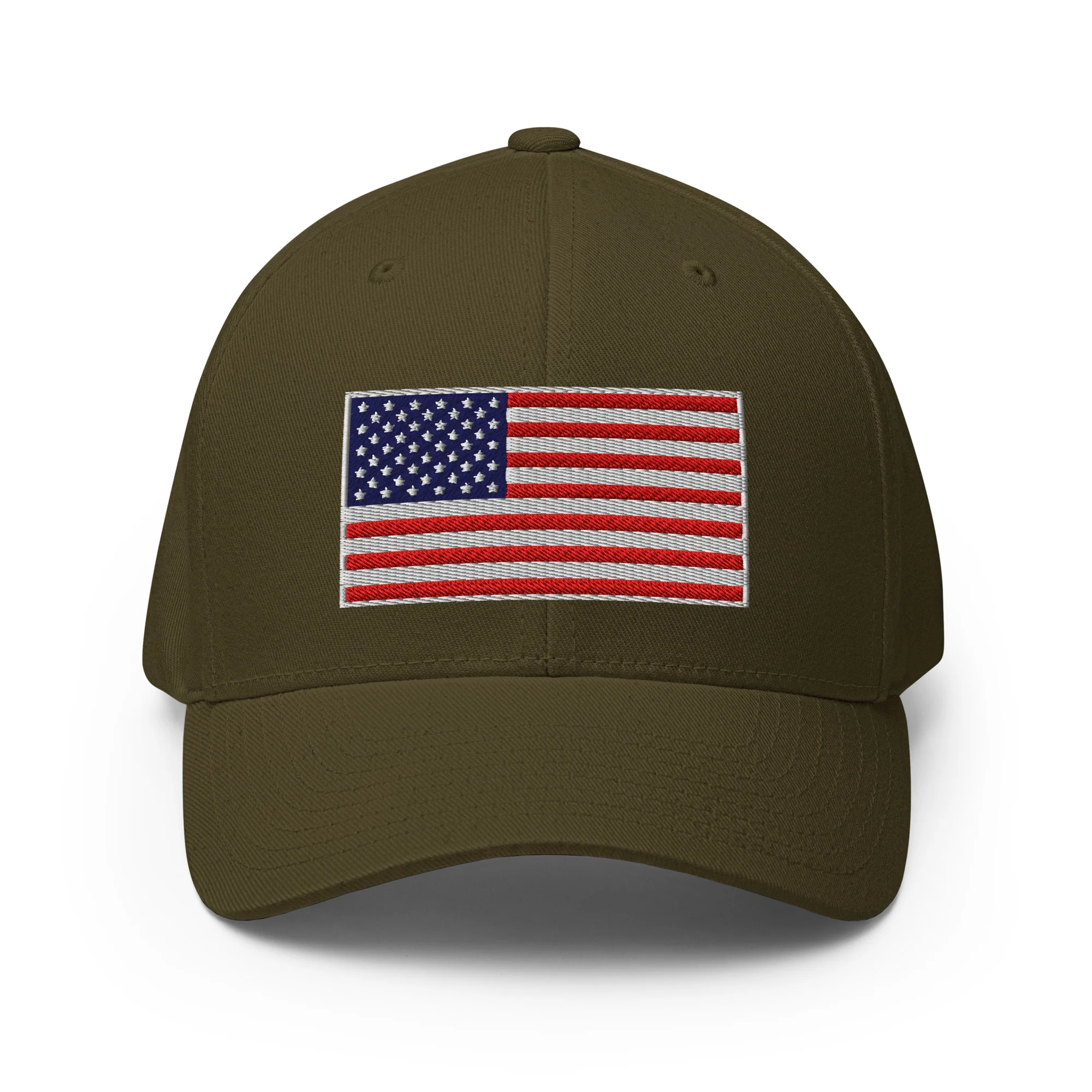 Stretch Fit Cap | Fully Embroidered American Flag Hat - Image 35