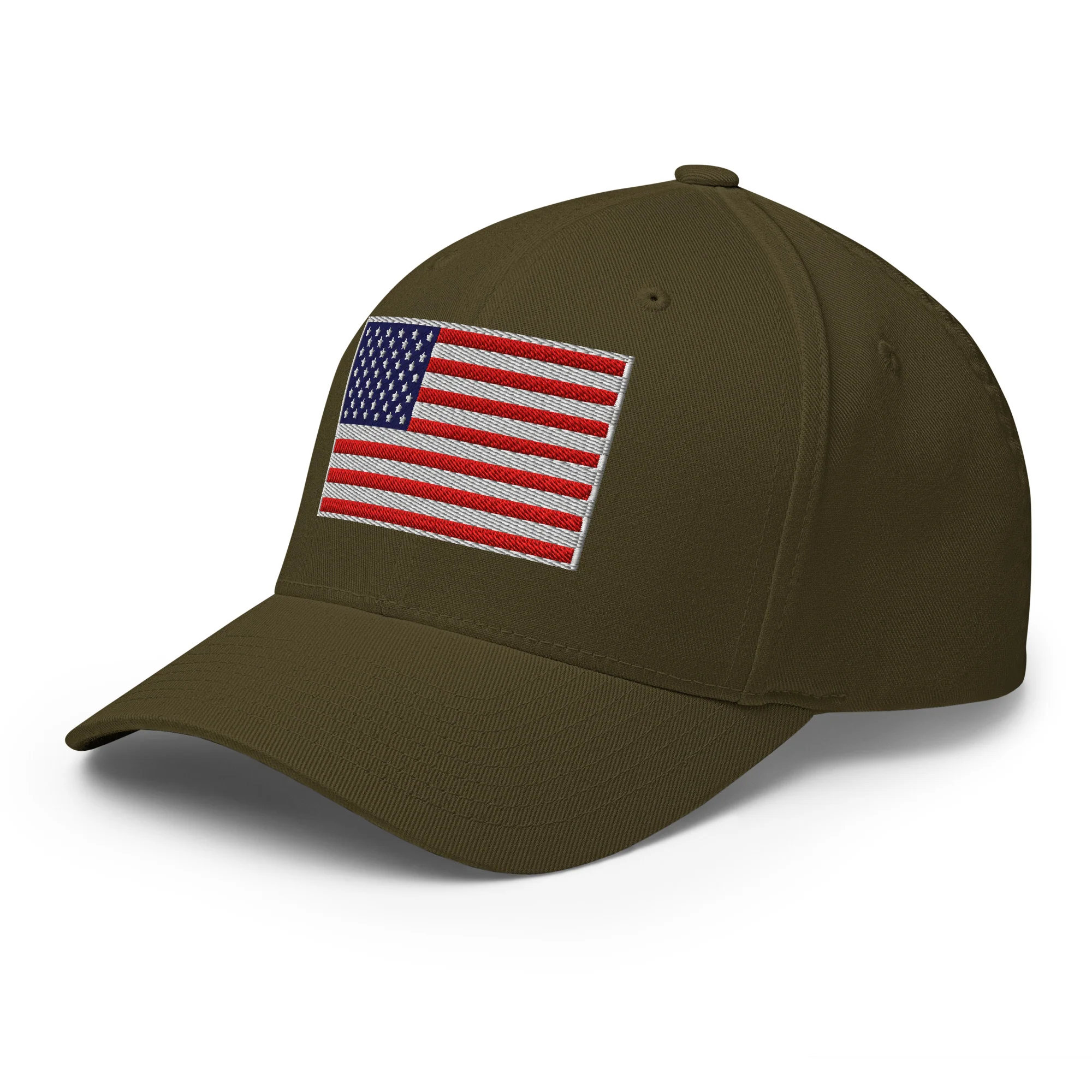 Stretch Fit Cap | Fully Embroidered American Flag Hat - Image 38