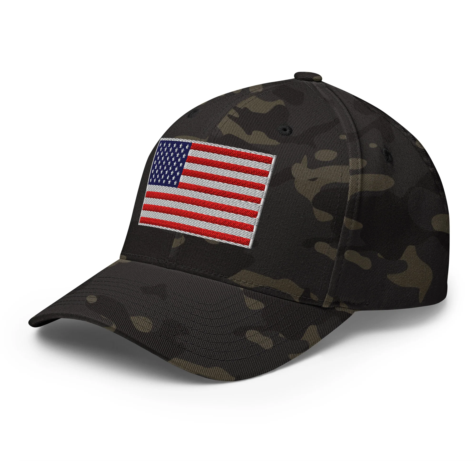 Stretch Fit Cap | Fully Embroidered American Flag Hat - Image 4
