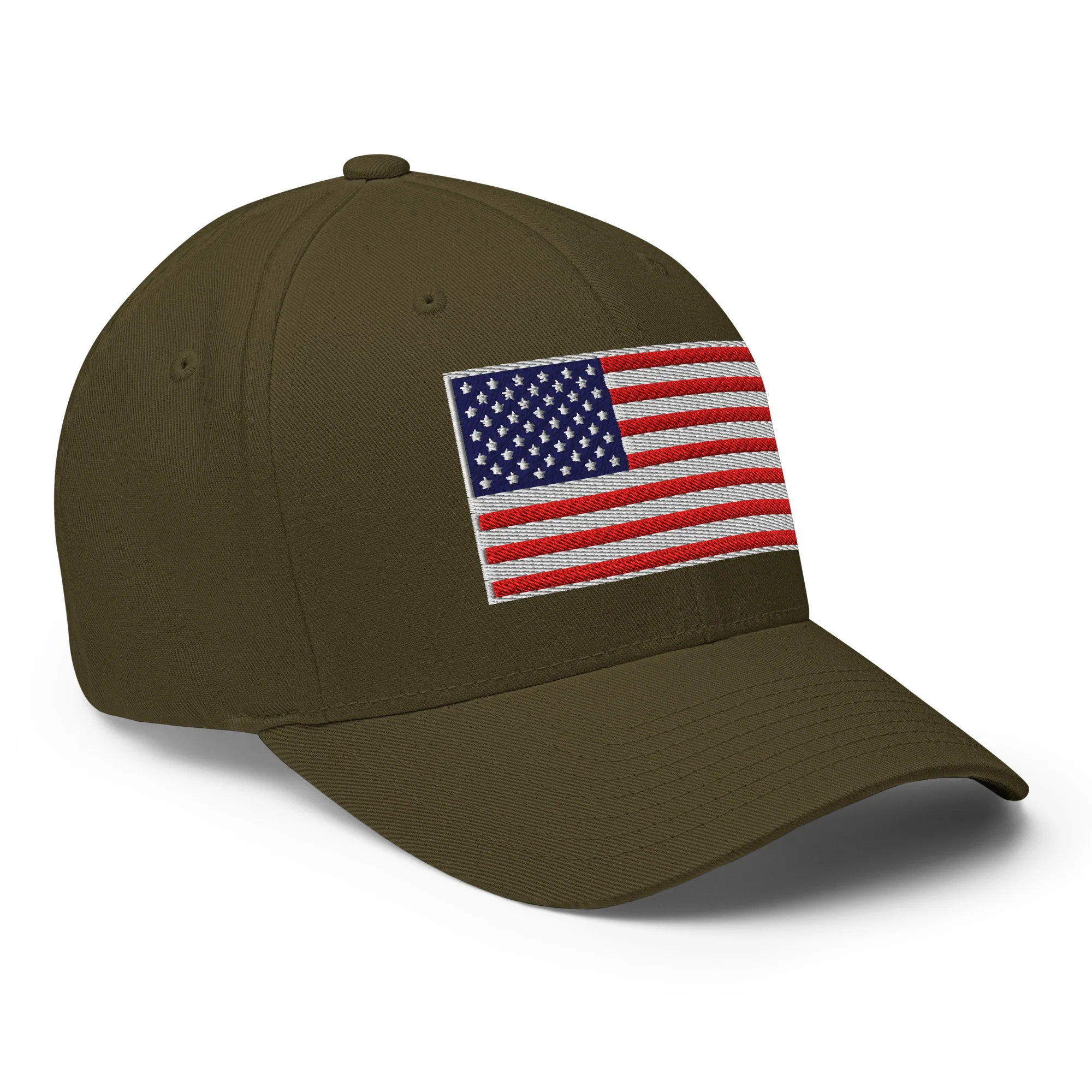 Stretch Fit Cap | Fully Embroidered American Flag Hat - Image 40