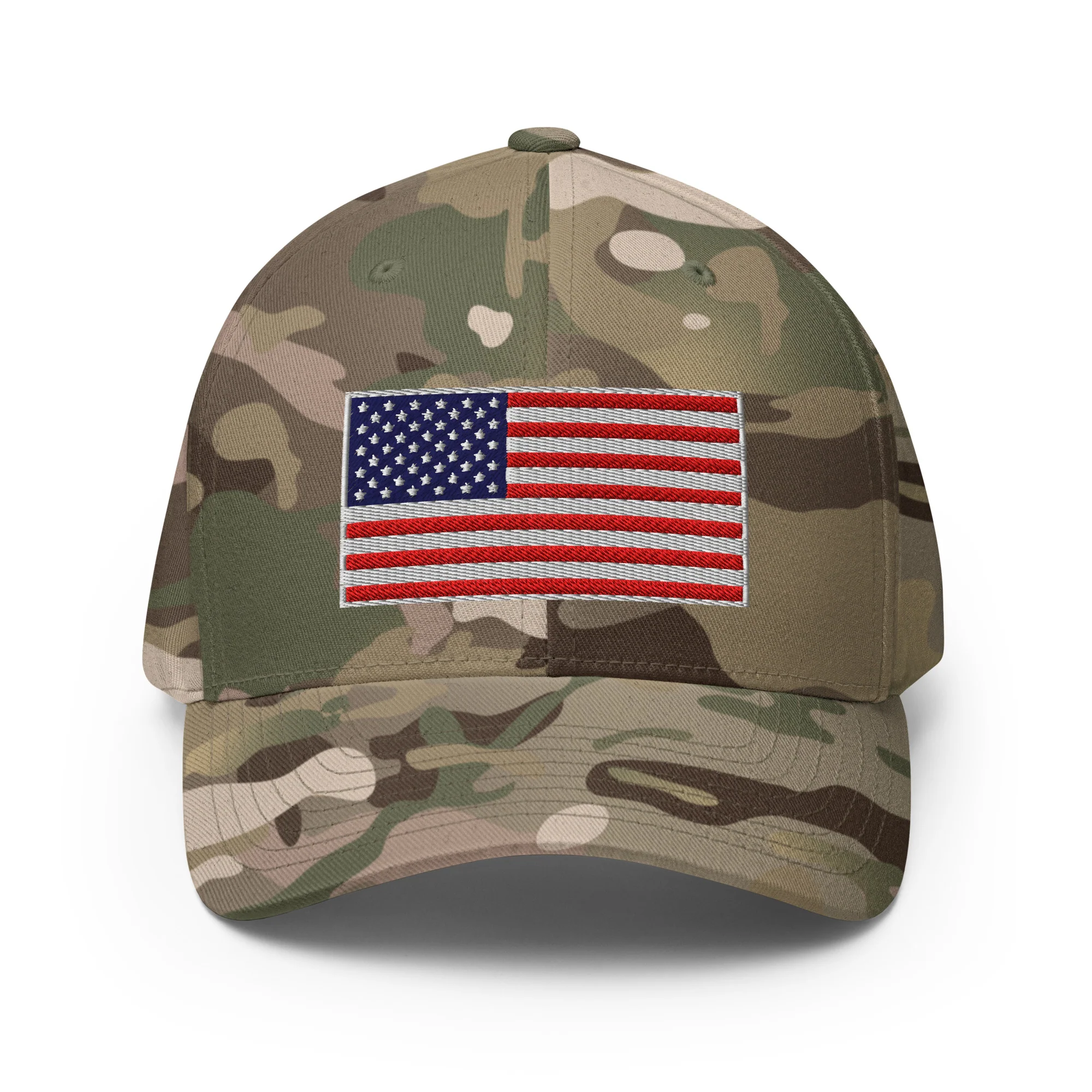 Stretch Fit Cap | Fully Embroidered American Flag Hat - Image 49