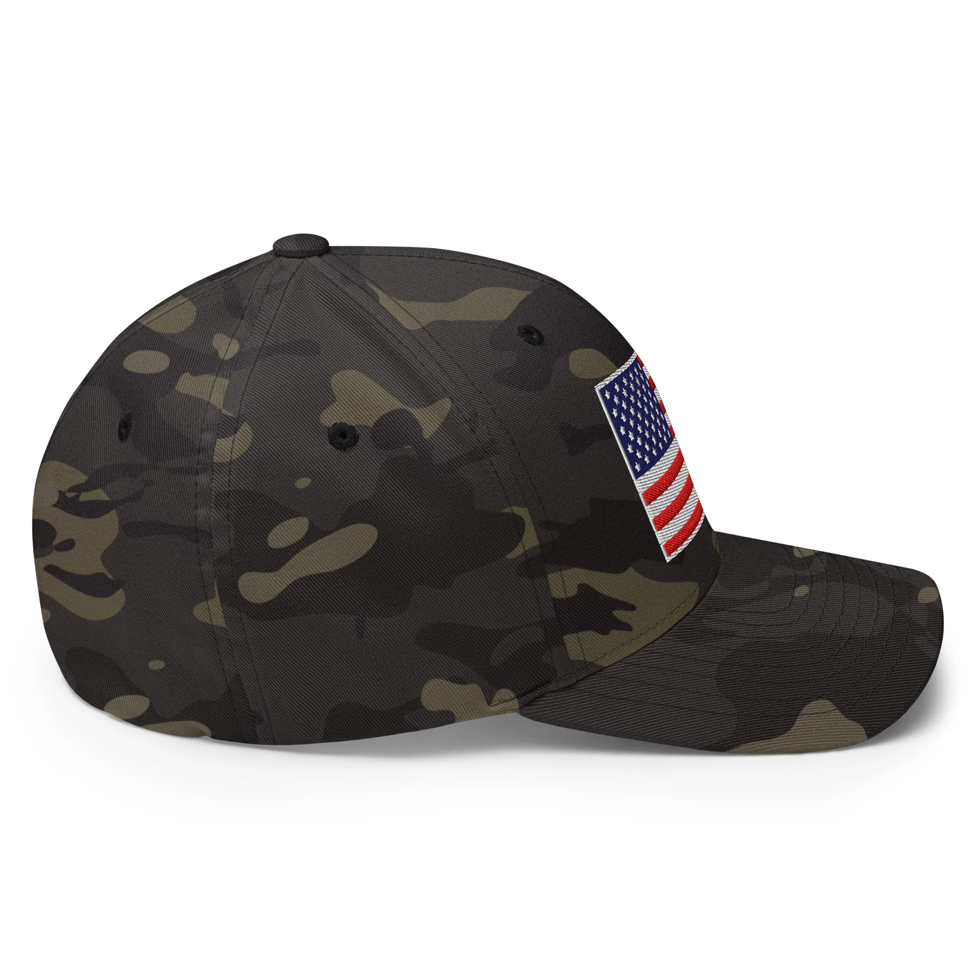 Stretch Fit Cap | Fully Embroidered American Flag Hat - Image 5