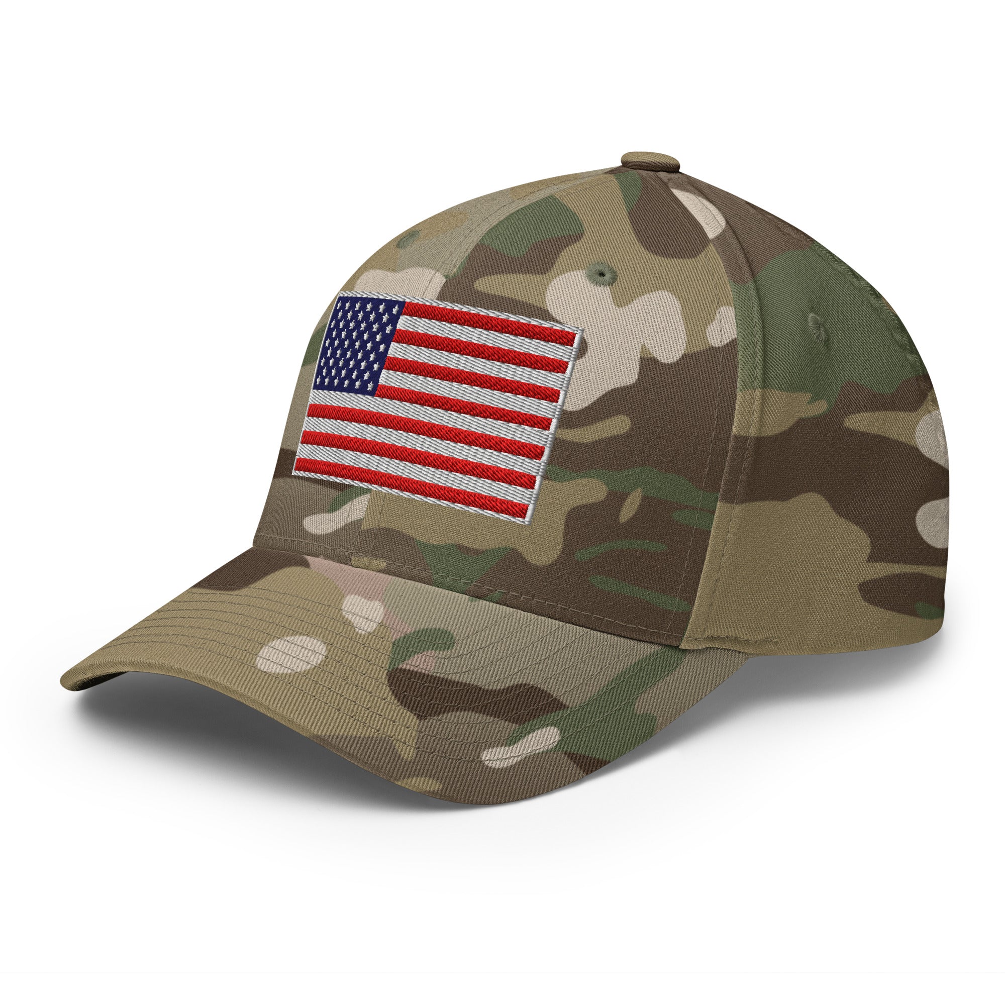 Stretch Fit Cap | Fully Embroidered American Flag Hat - Image 52