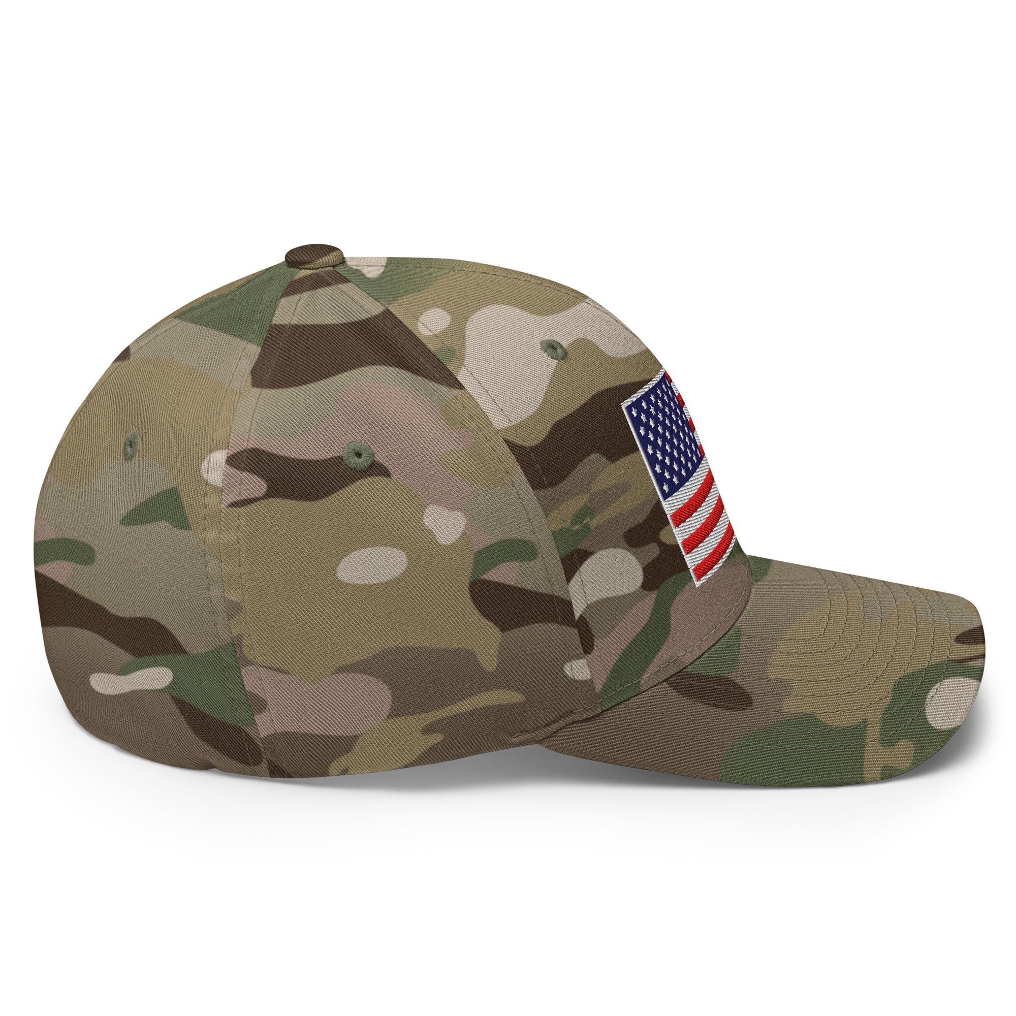 Stretch Fit Cap | Fully Embroidered American Flag Hat - Image 53
