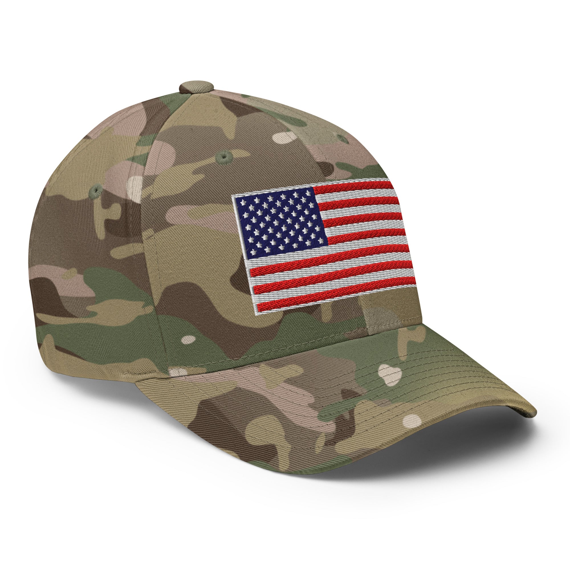 Stretch Fit Cap | Fully Embroidered American Flag Hat - Image 54