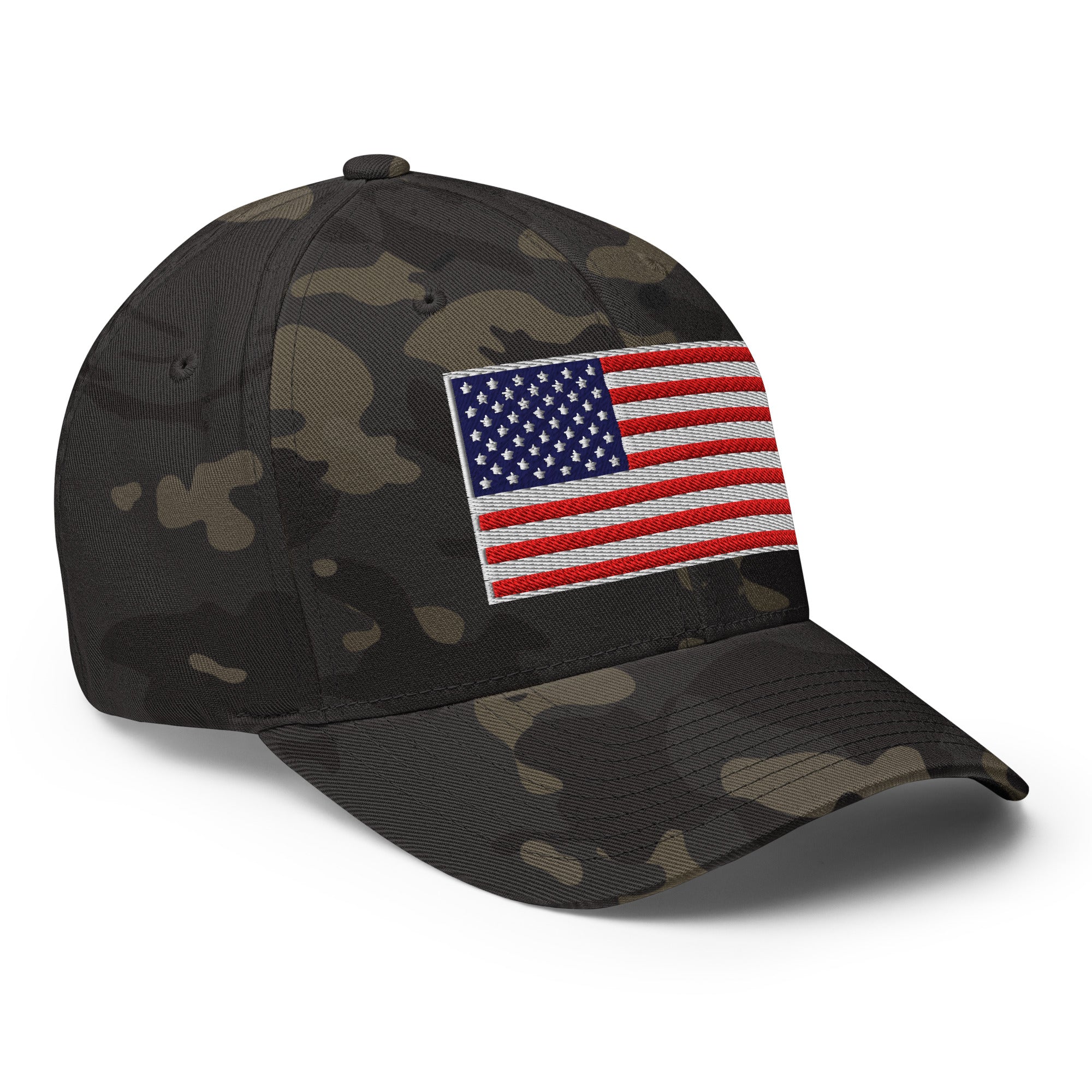 Stretch Fit Cap | Fully Embroidered American Flag Hat - Image 6