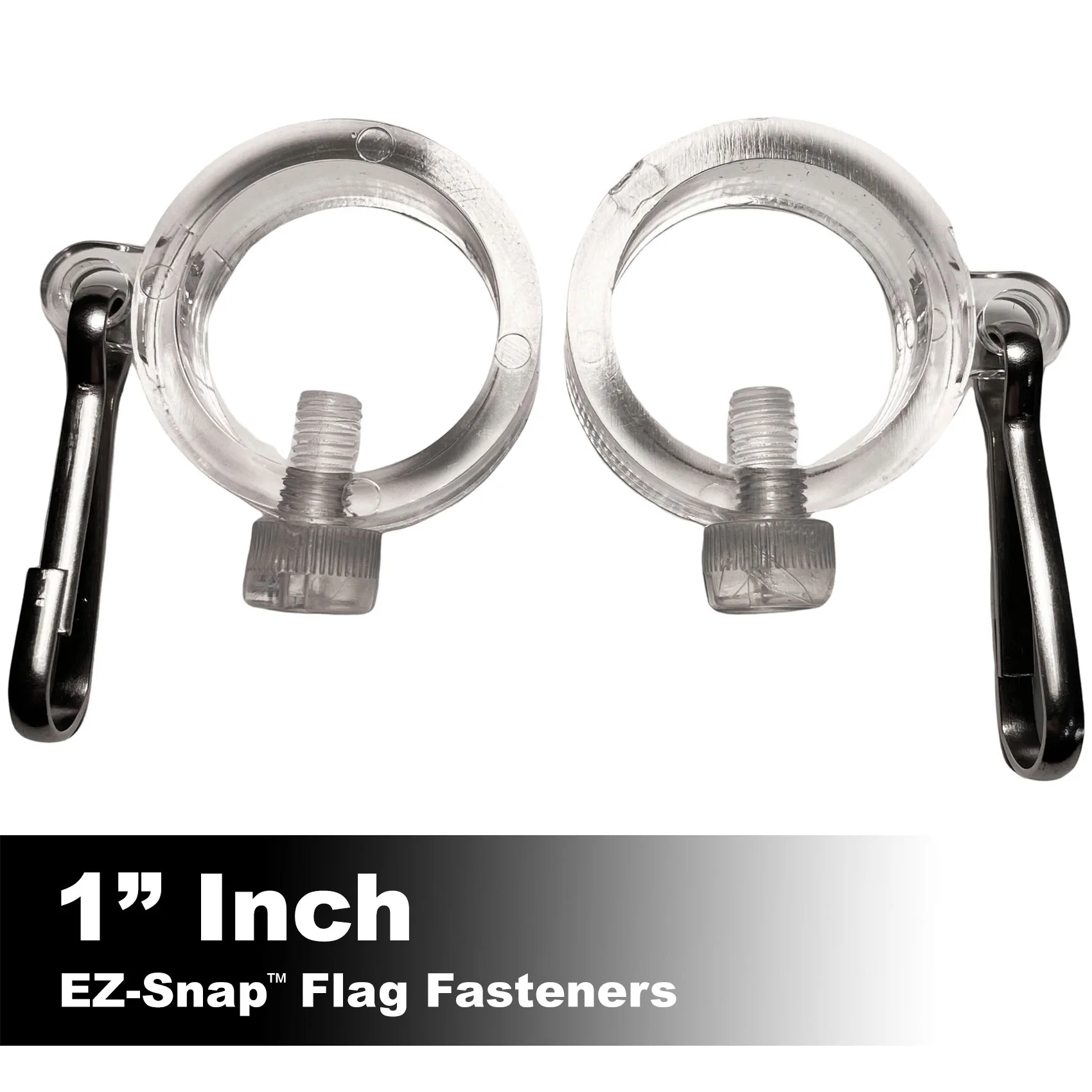 EZ-Snap™ Flag Fasteners - 2 Clear Pieces (1" Inch Diameter) - Image 3