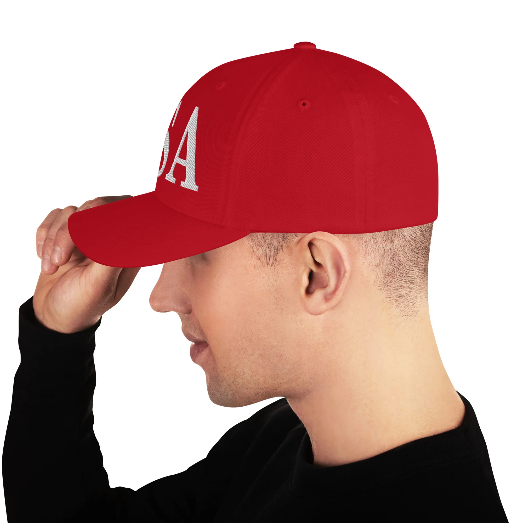 Flexfit Cap | White Embroidered USA - Image 15