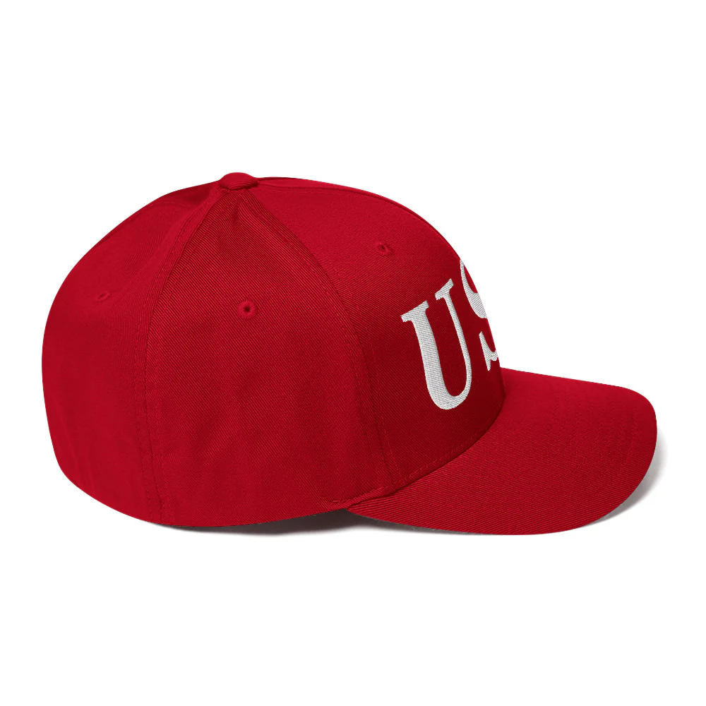 Flexfit Cap | White Embroidered USA - Image 6