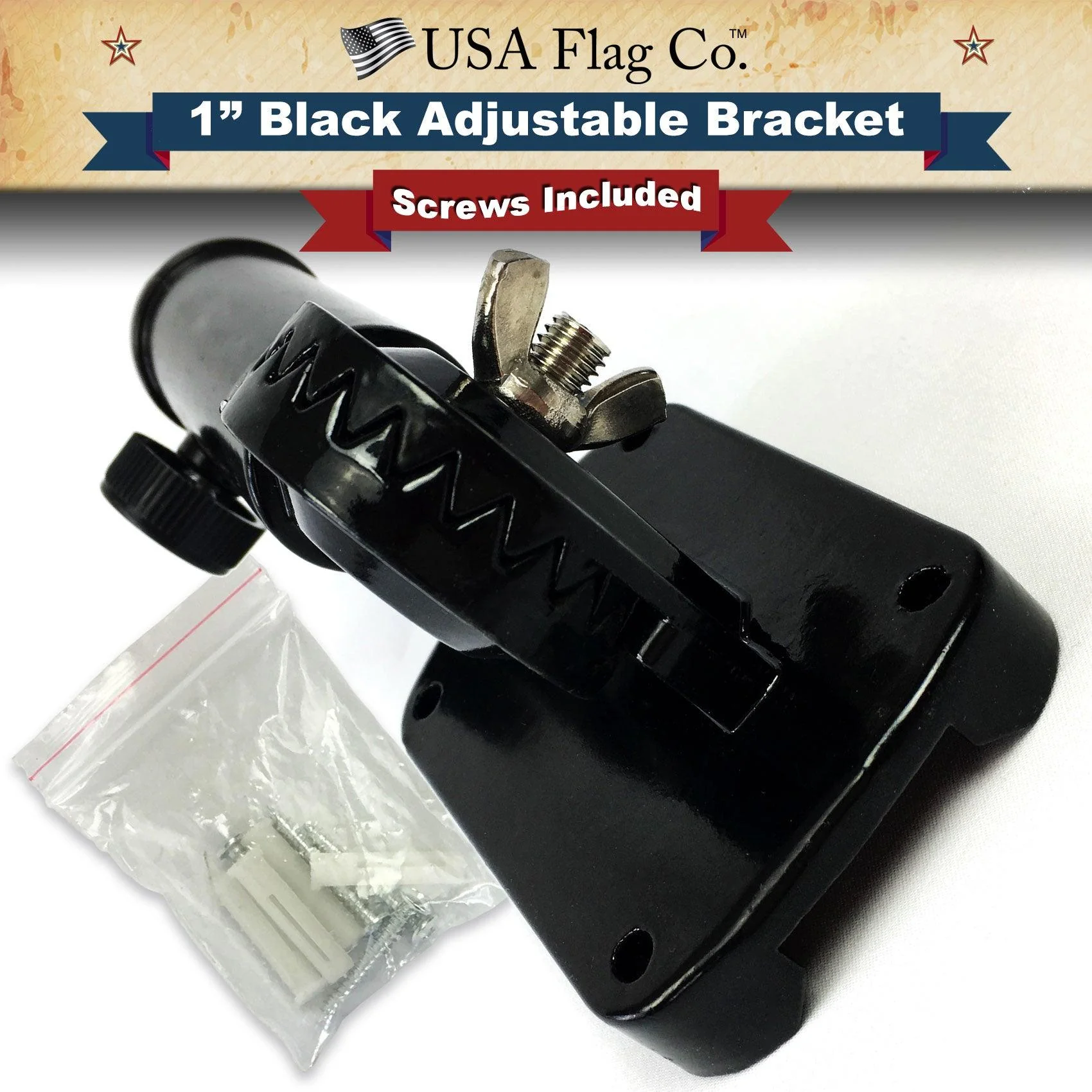 FREEDOM™ 13-Postion Aluminum Flag Pole Bracket - Classic Black (1-inch Diameter) - Image 4