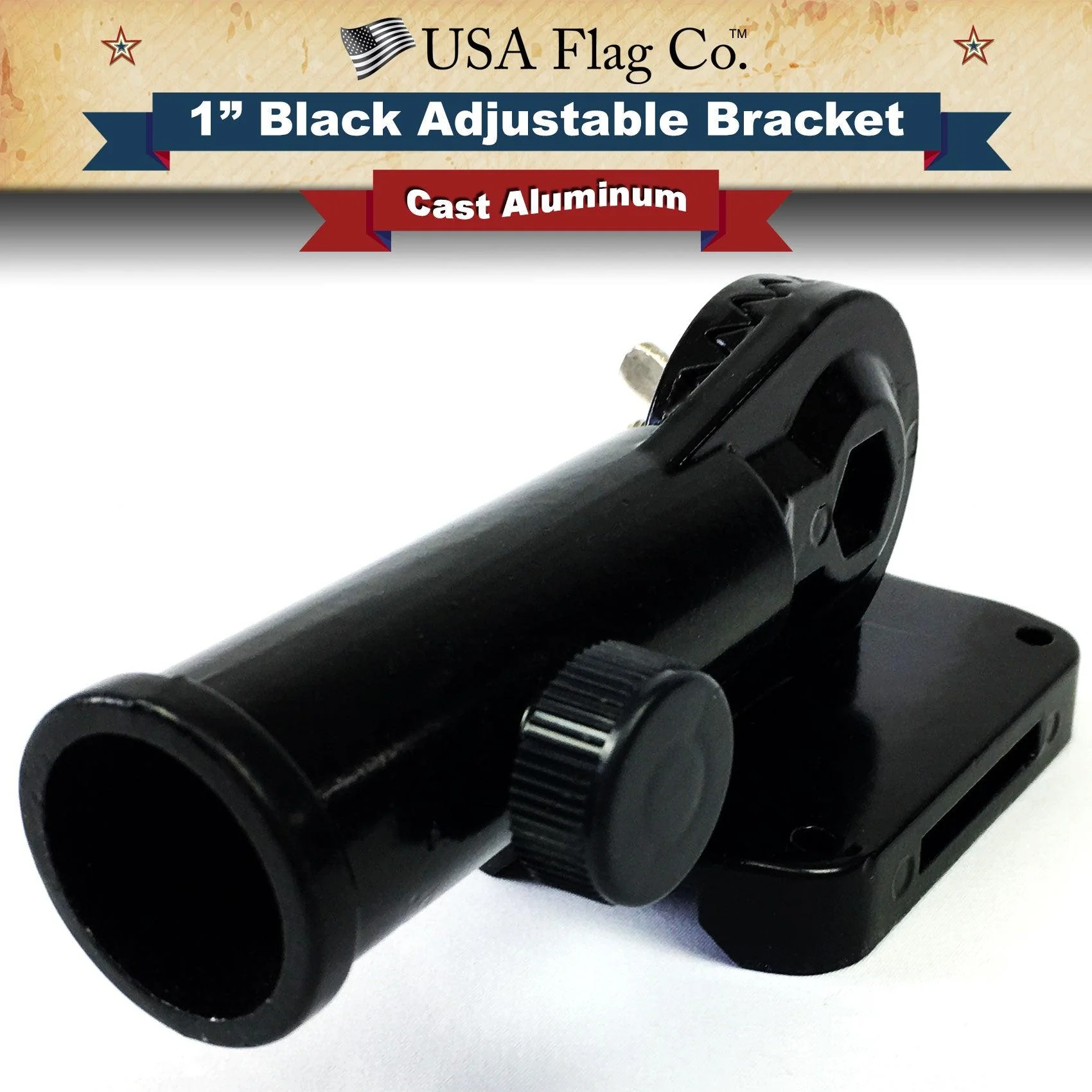 FREEDOM™ 13-Postion Aluminum Flag Pole Bracket - Classic Black (1-inch Diameter) - Image 5