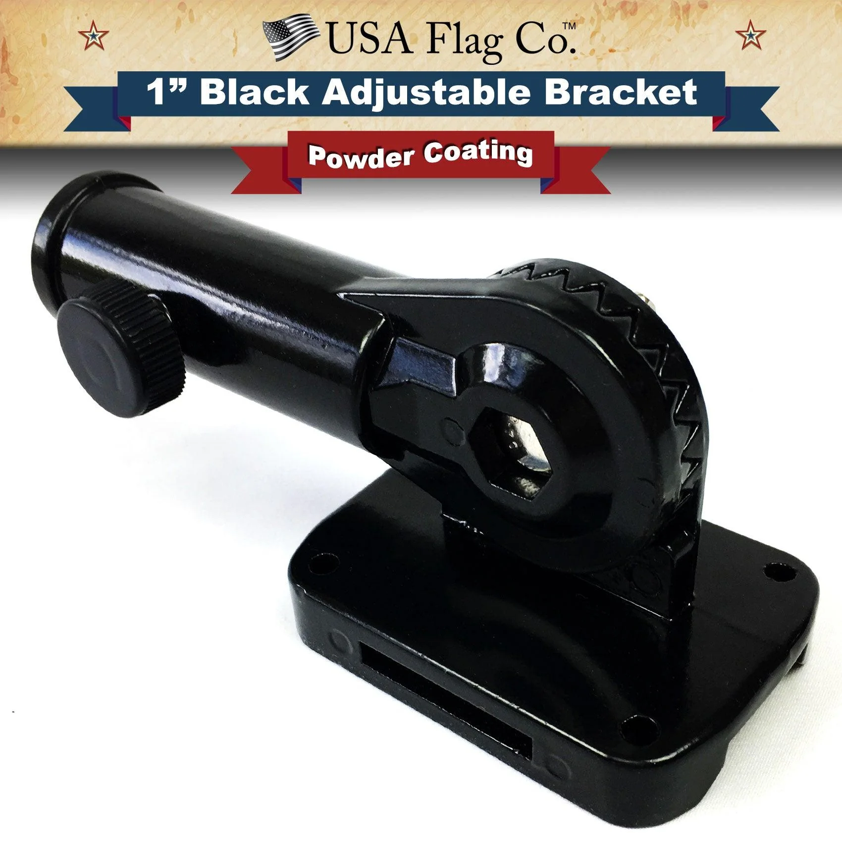 FREEDOM™ 13-Postion Aluminum Flag Pole Bracket - Classic Black (1-inch Diameter) - Image 6