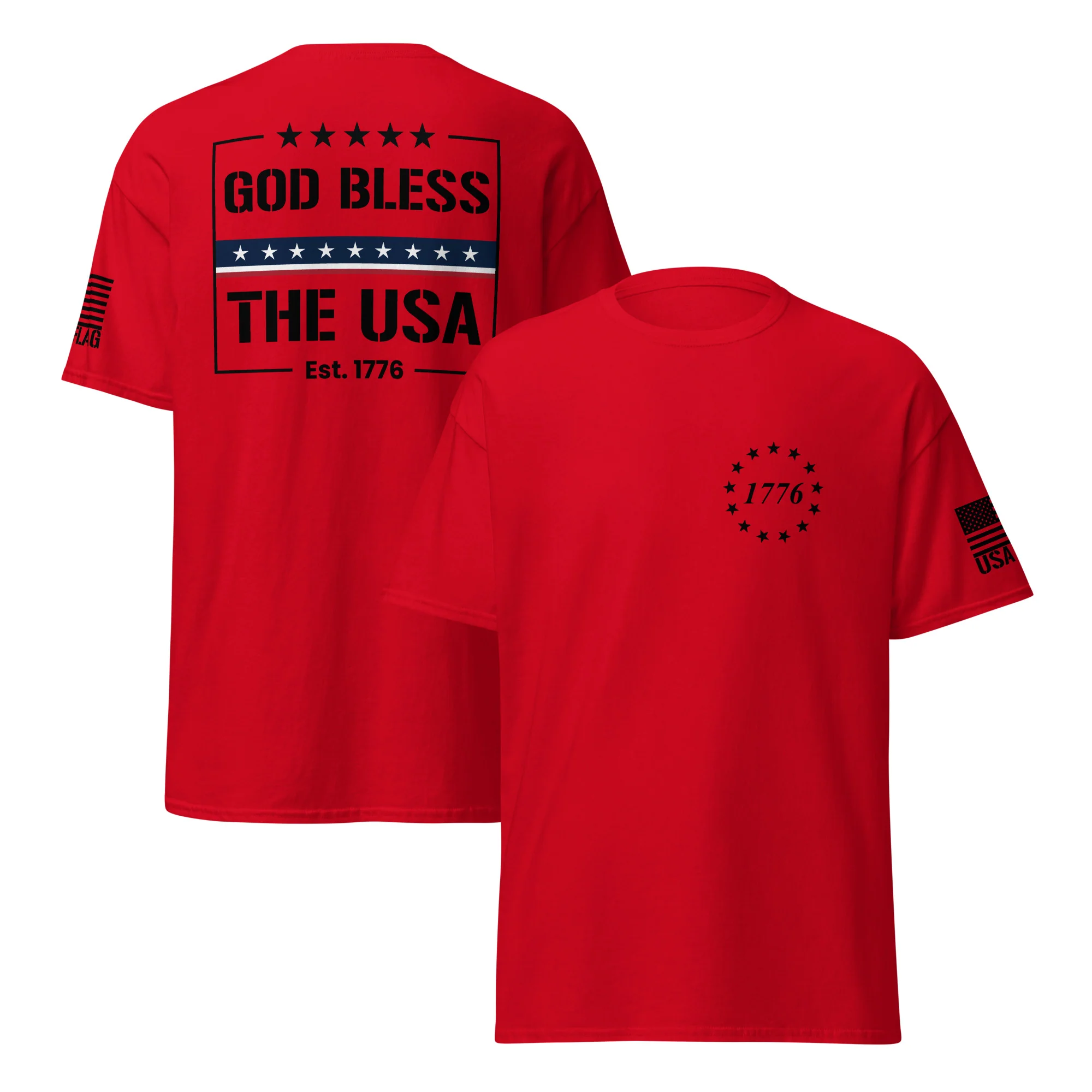 God Bless The USA T-Shirts | Unisex Classic Tees | Gildan 5000 - Image 11