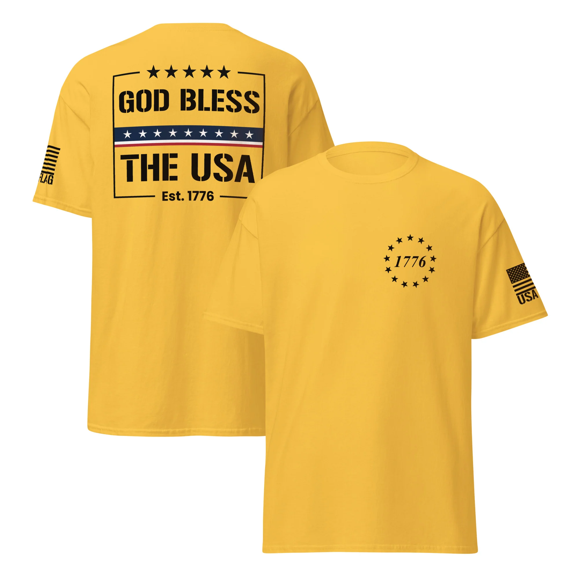 God Bless The USA T-Shirts | Unisex Classic Tees | Gildan 5000 - Image 22