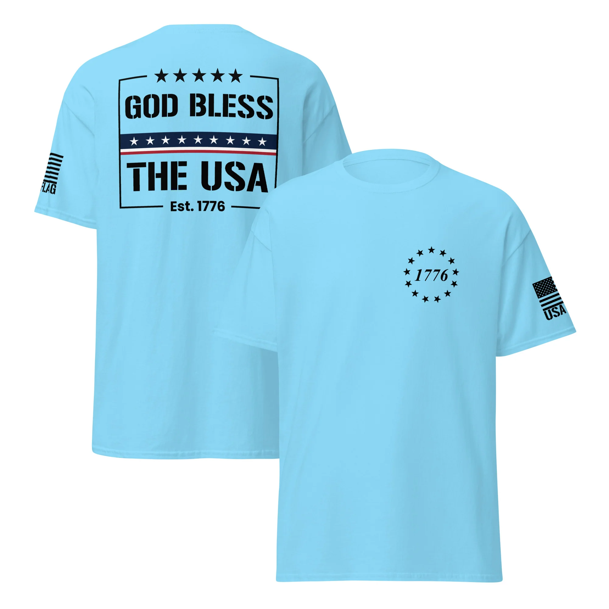 God Bless The USA T-Shirts | Unisex Classic Tees | Gildan 5000 - Image 23