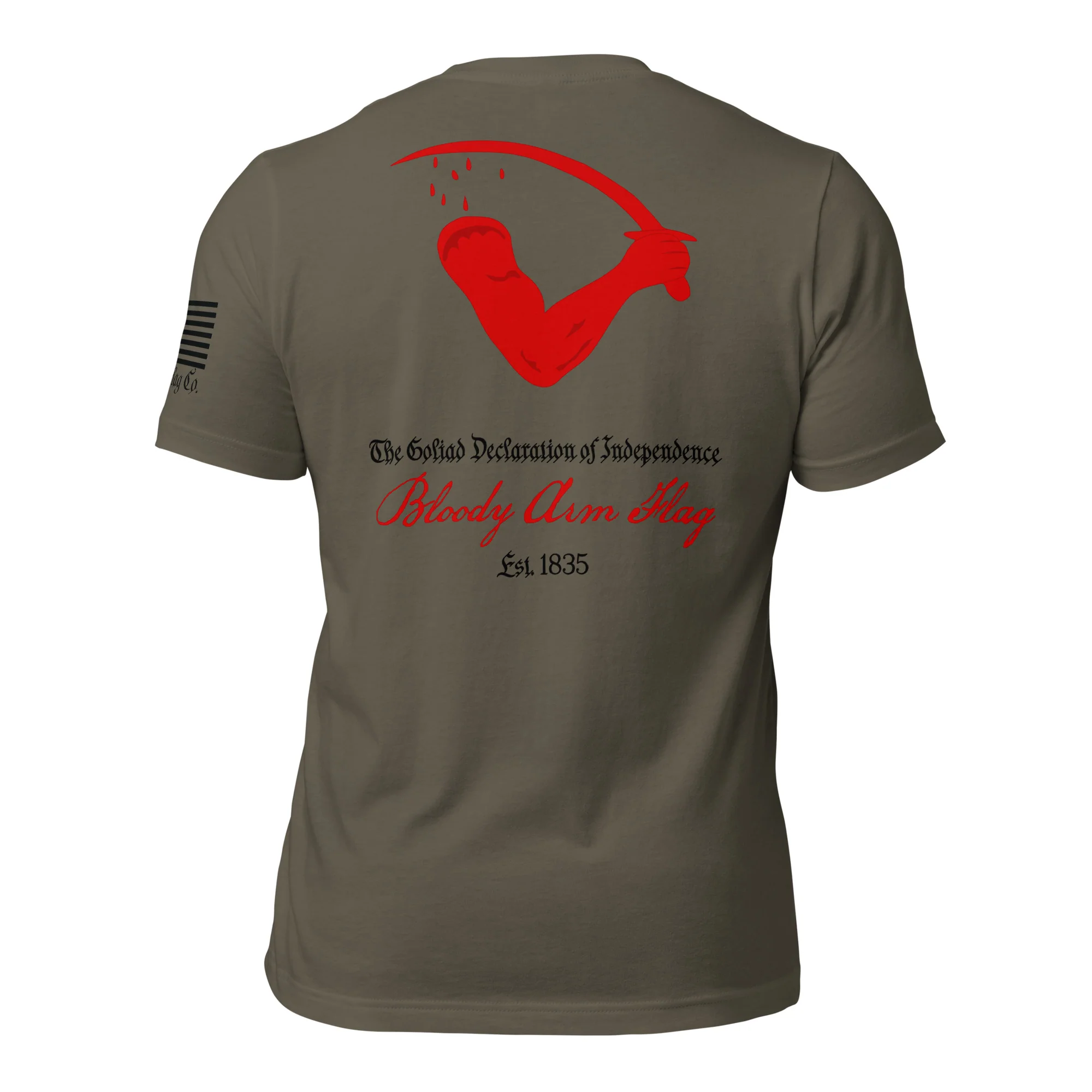 Goliad Flag aka Bloody Arm Flag T-Shirt | Texas Independence DTG - Image 13