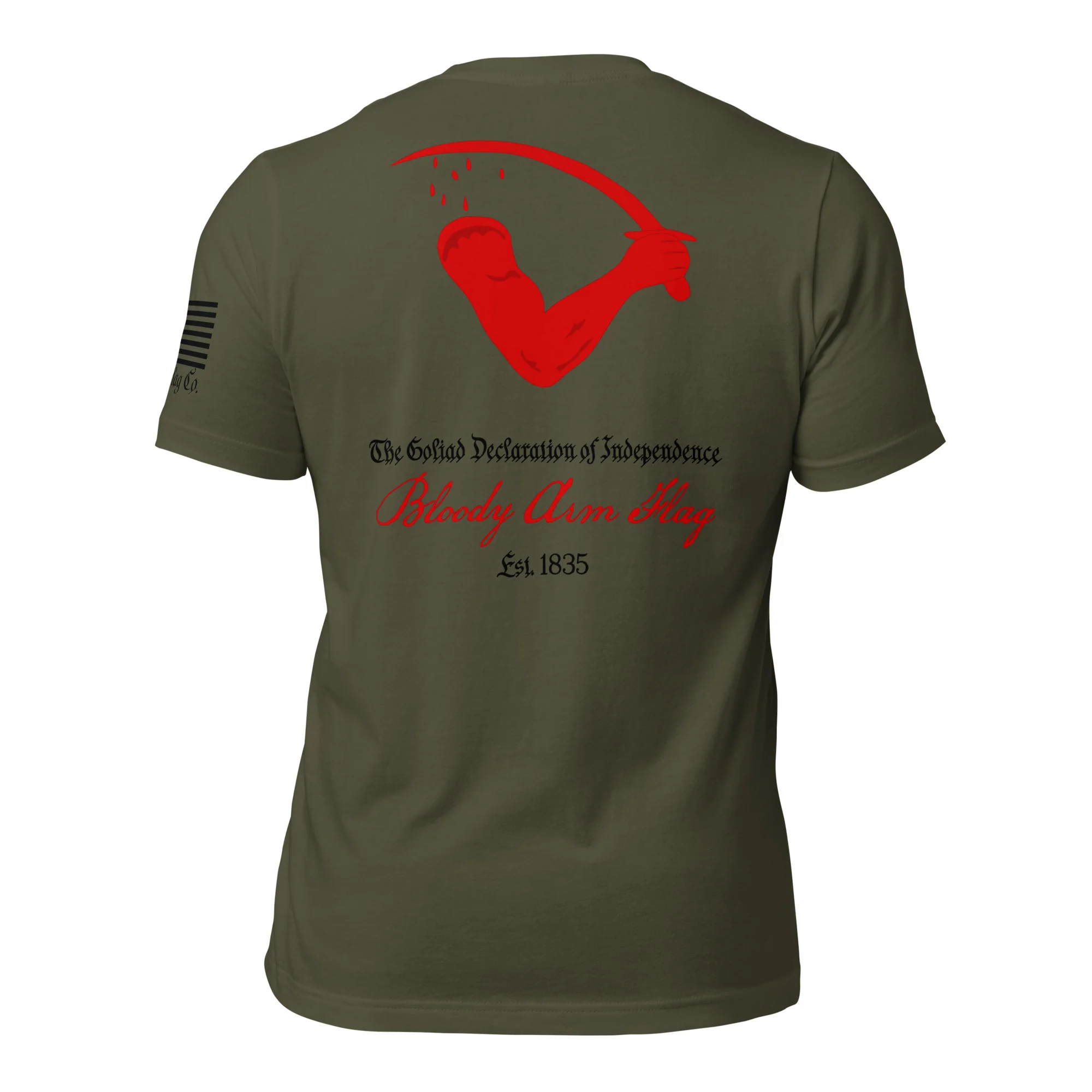 Goliad Flag aka Bloody Arm Flag T-Shirt | Texas Independence DTG - Image 5