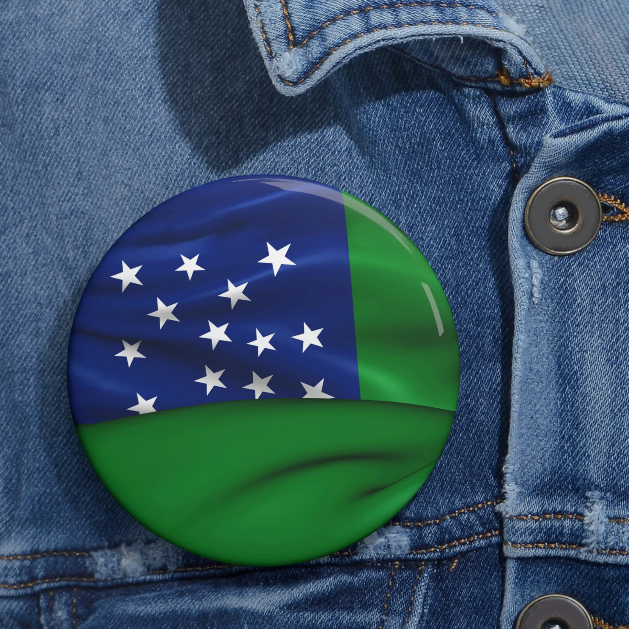 Green Mountain Boys Flag Custom Pin Buttons - Image 2