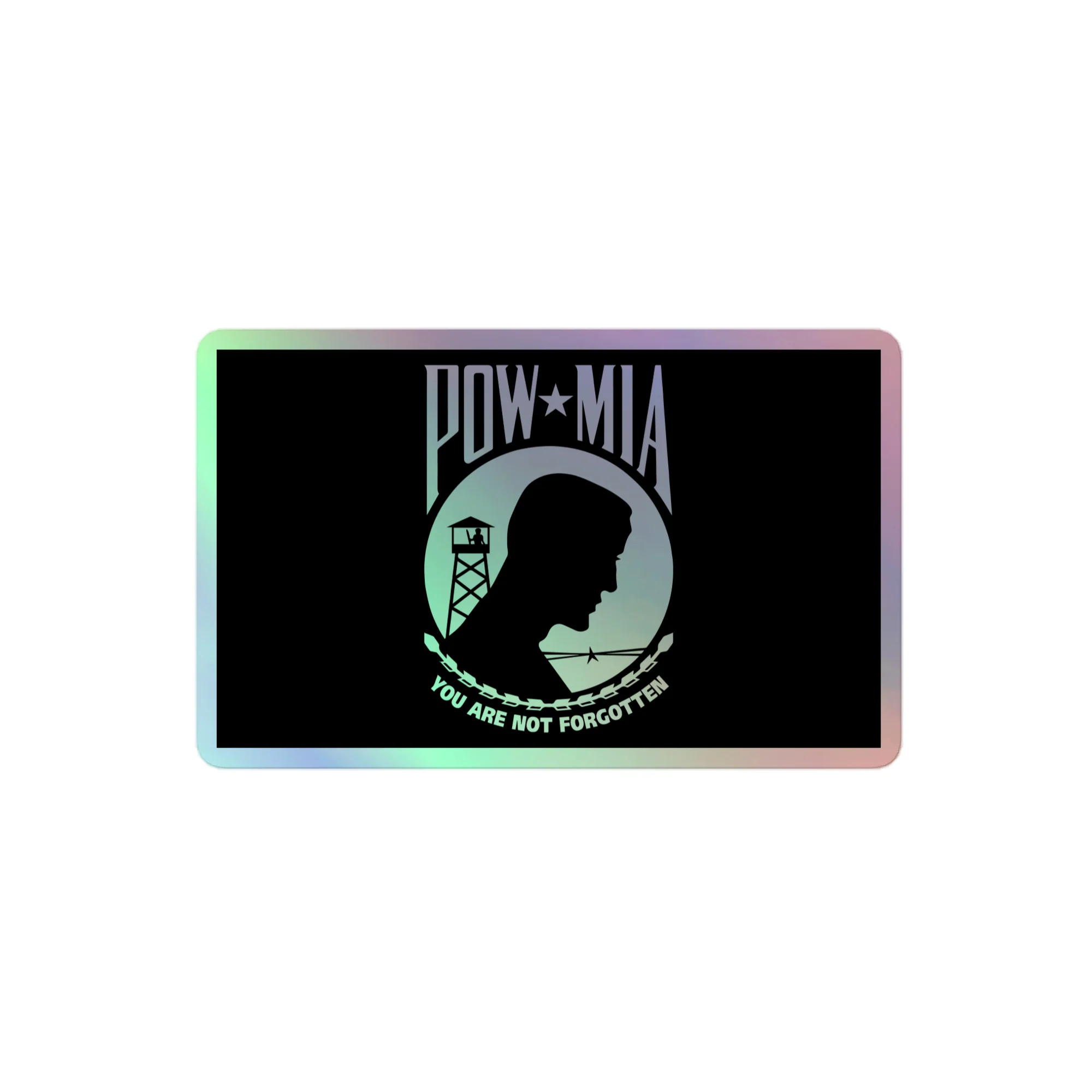 Holographic POW-MIA Flag Sticker | USA Flag Co. - Image 2