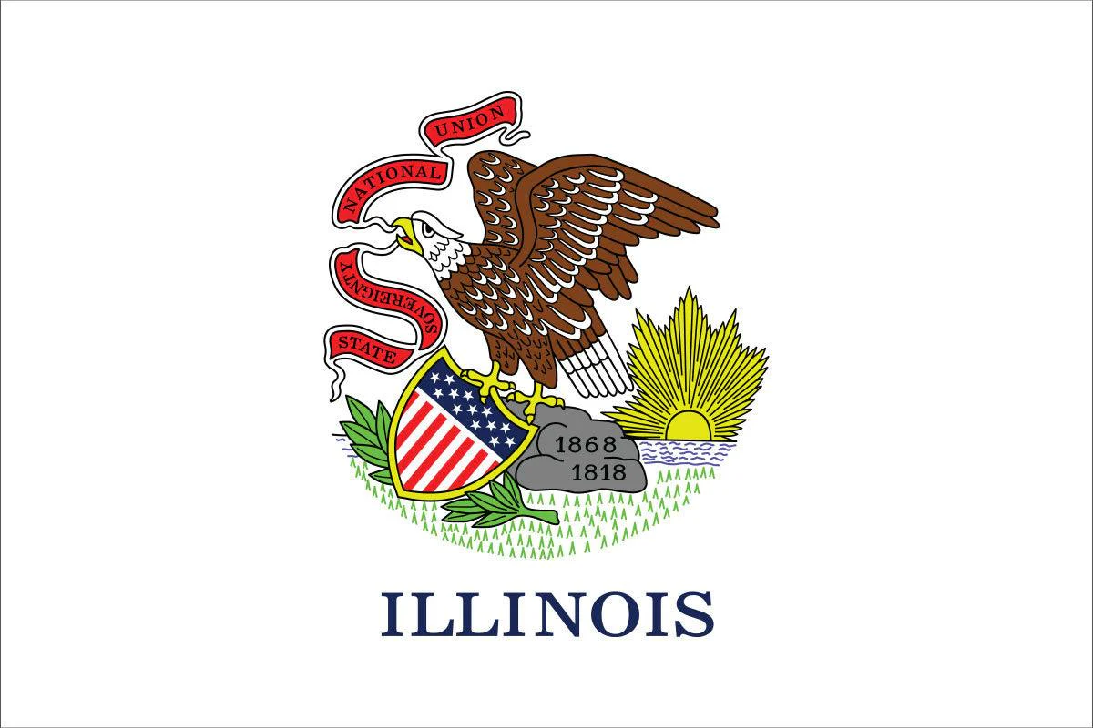 Illinois State Flag Made in USA – Heavy Duty Nylon - Image 2