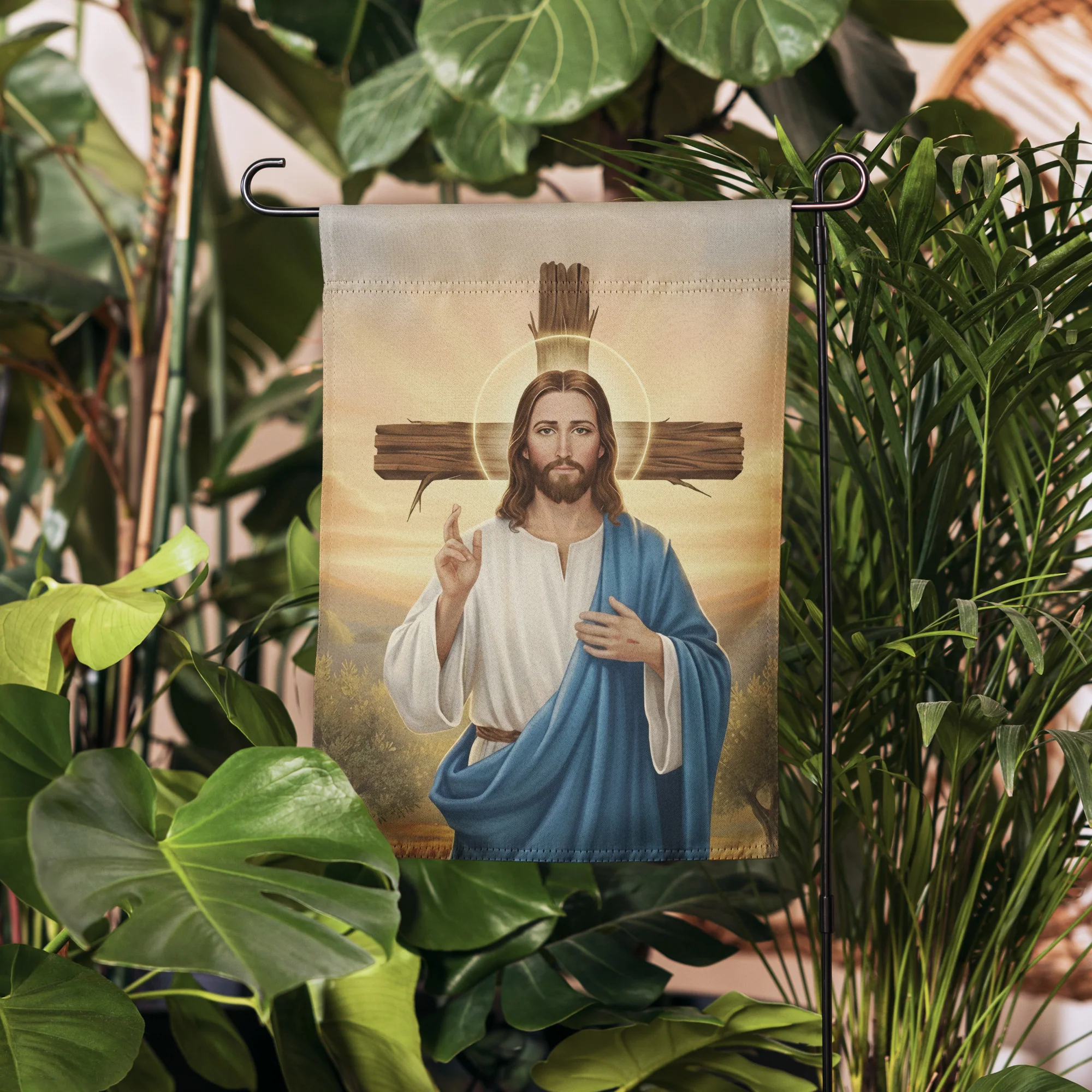 Jesus & Cross | Double-sided Garden Flag - Image 5