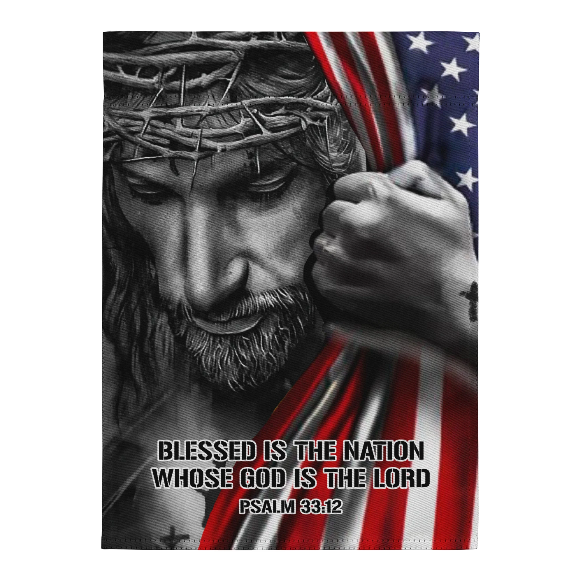 Jesus Holding American Flag | Double-sided Garden Flag - Image 2