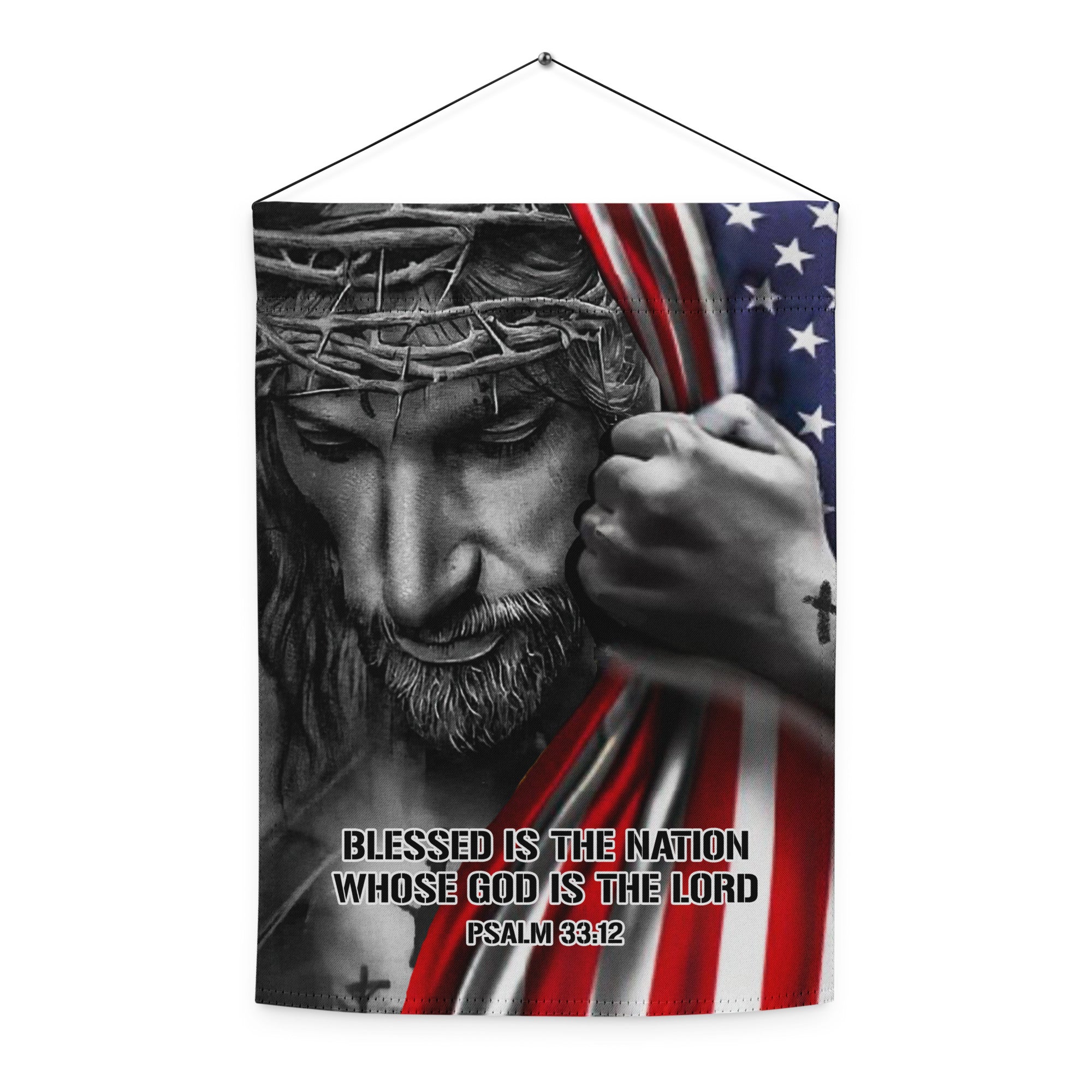 Jesus Holding American Flag | Double-sided Garden Flag - Image 7