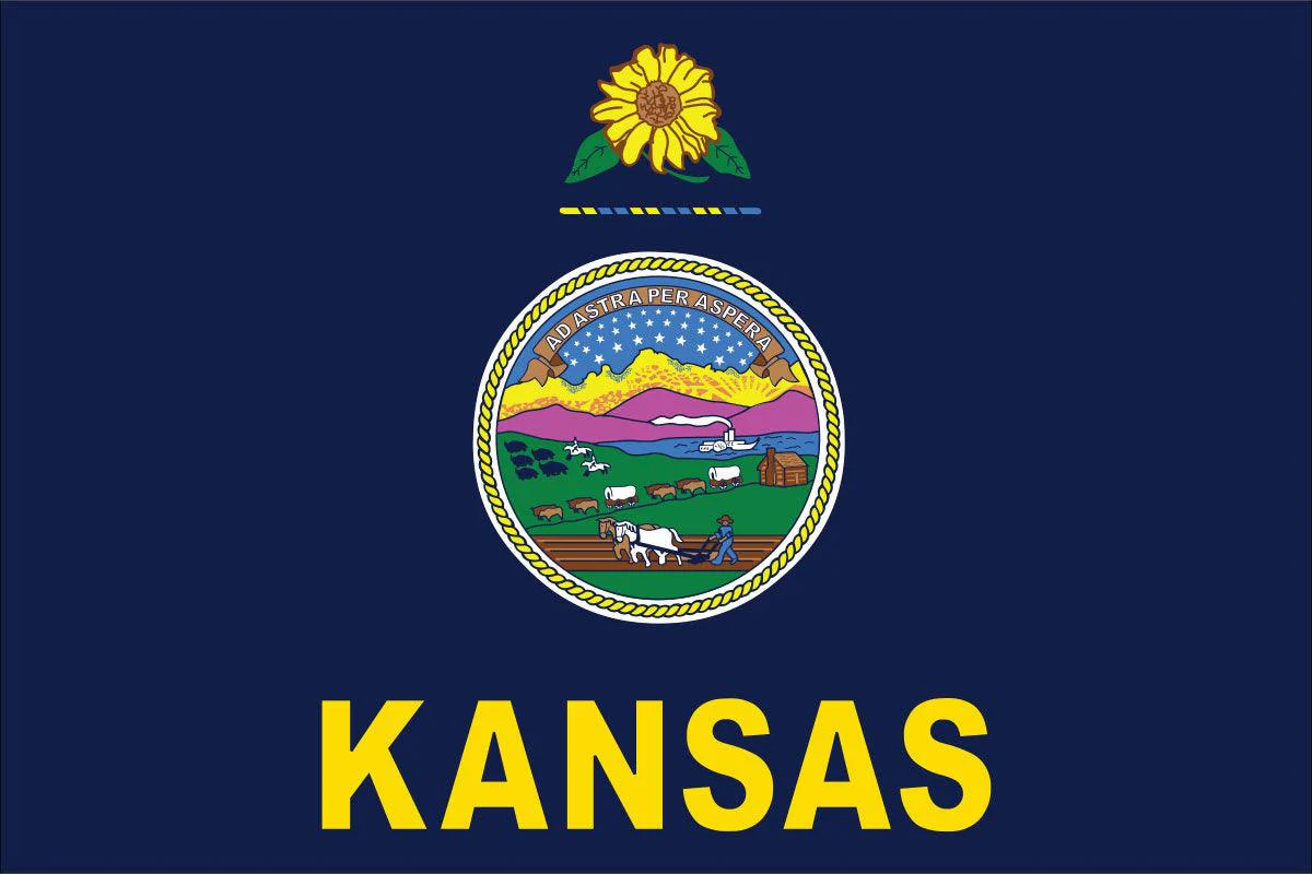 Kansas State Flag Made in USA – Heavy Duty Nylon - Image 2