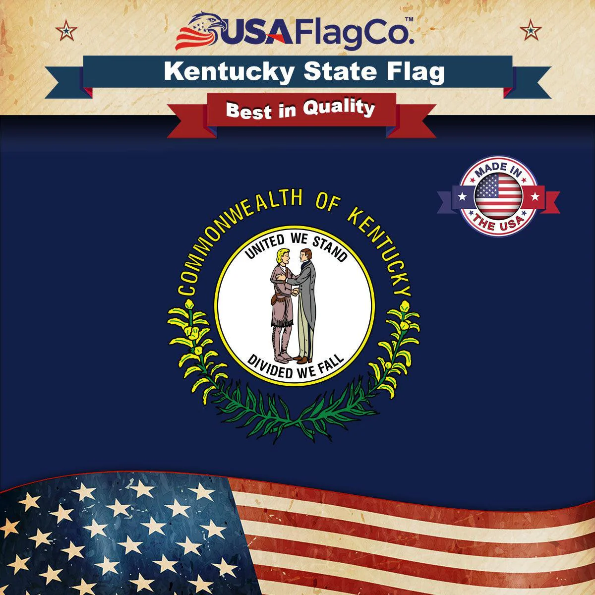 Kentucky State Flag Made in USA – Heavy Duty Nylon