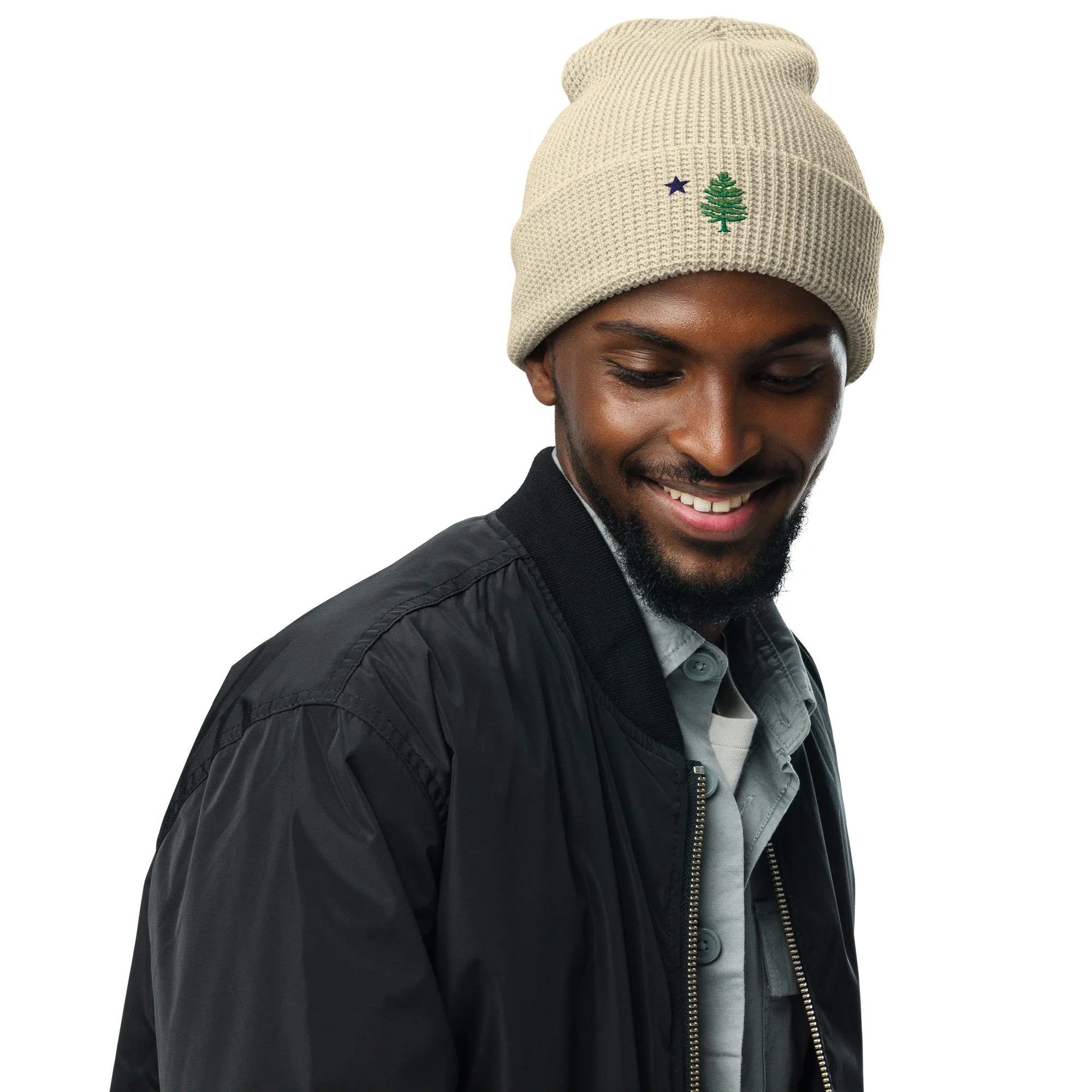 Maine Flag Waffle Beanie (Embroidered) - Image 4