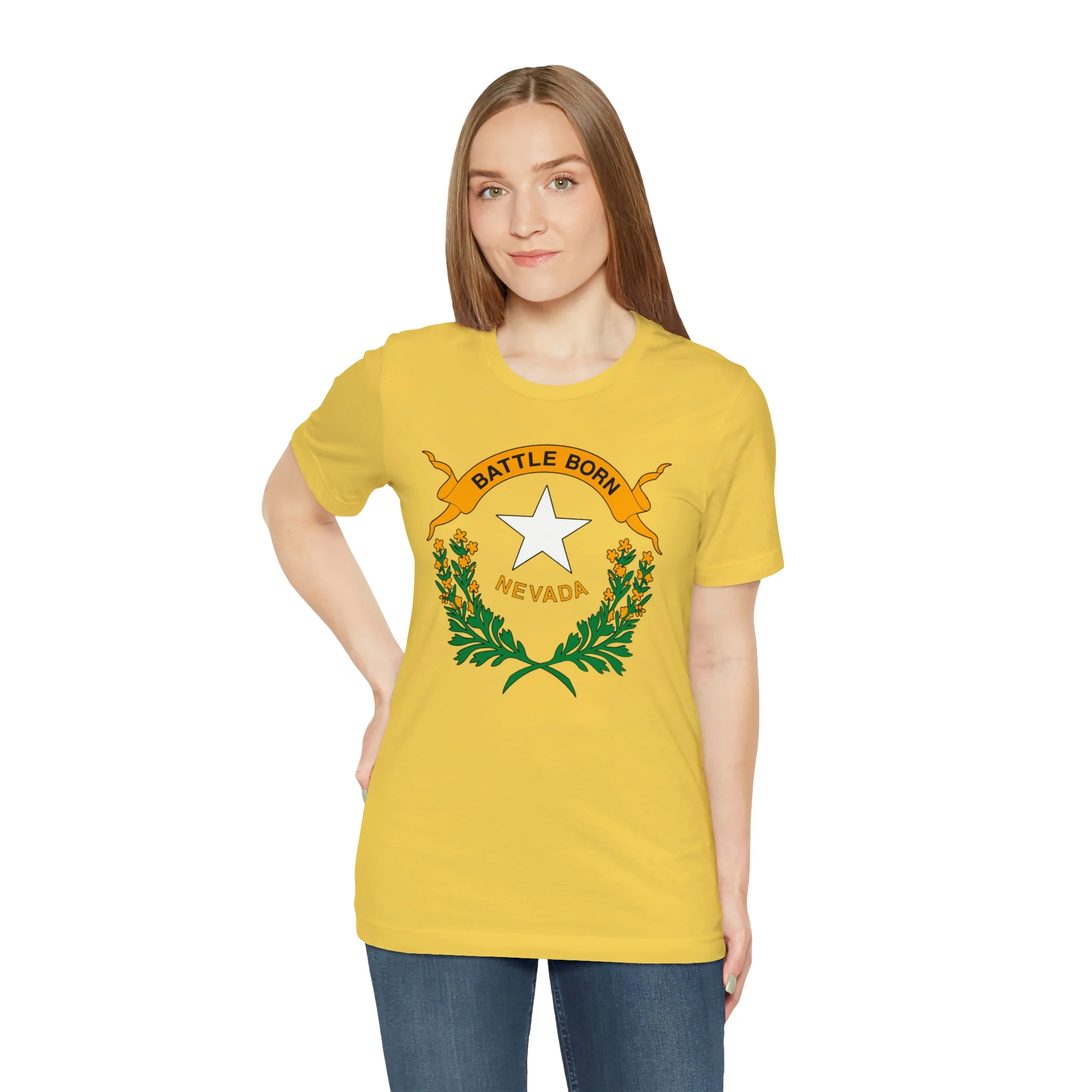 Nevada State Flag T Shirt: Bella + Canvas 3001 - Image 22