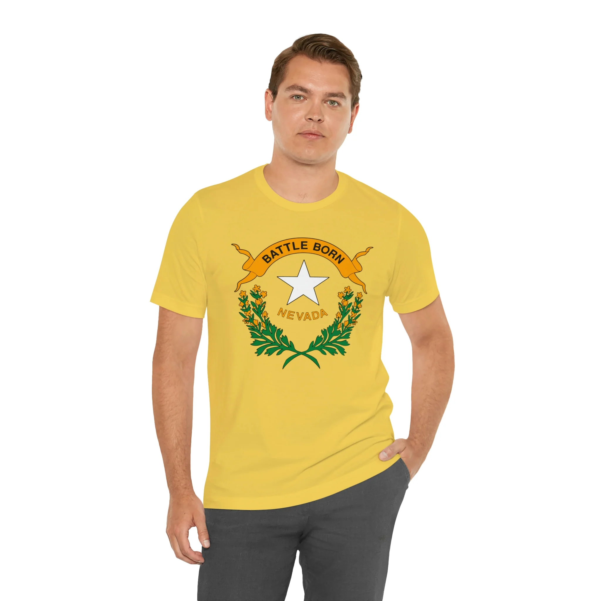 Nevada State Flag T Shirt: Bella + Canvas 3001 - Image 23
