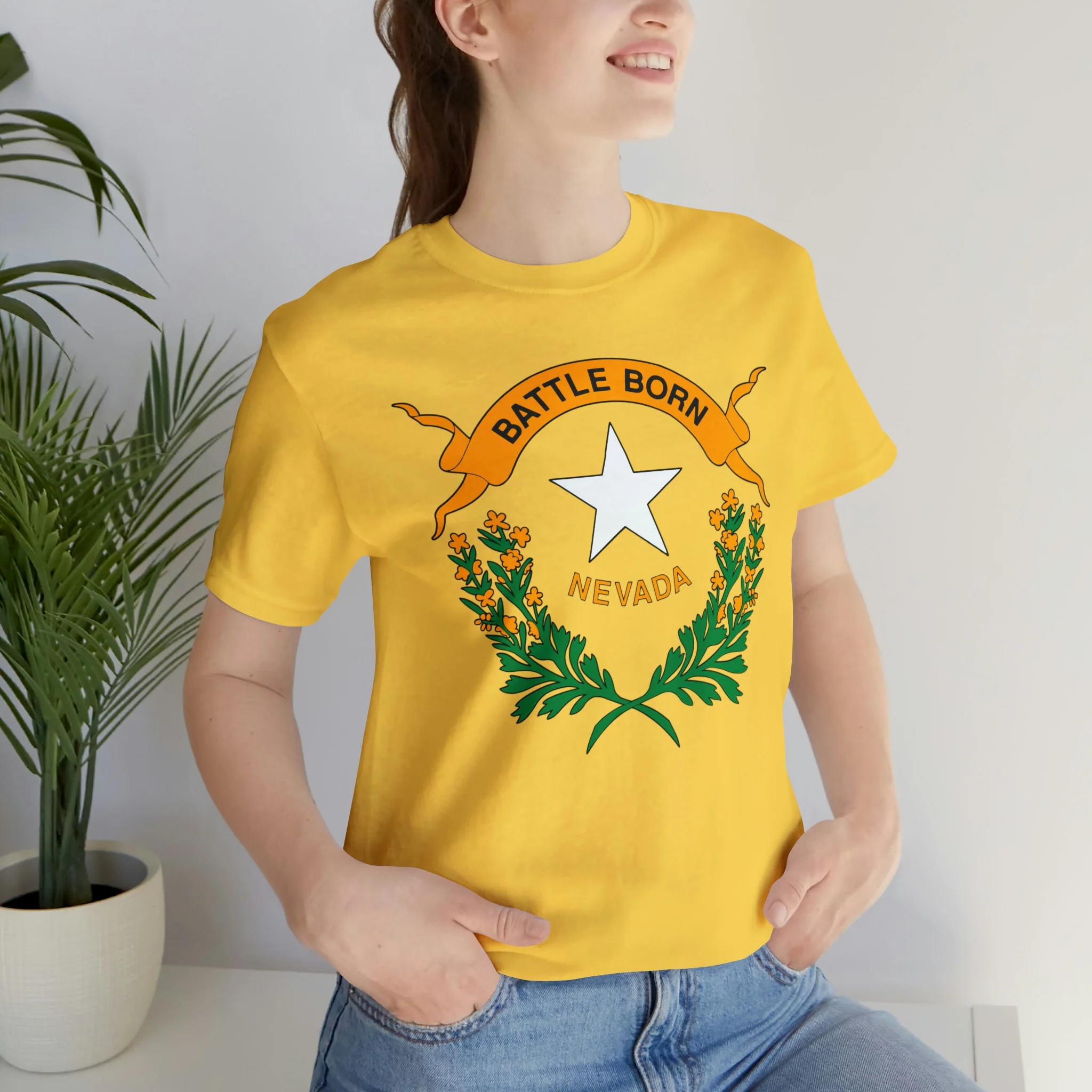 Nevada State Flag T Shirt: Bella + Canvas 3001 - Image 24