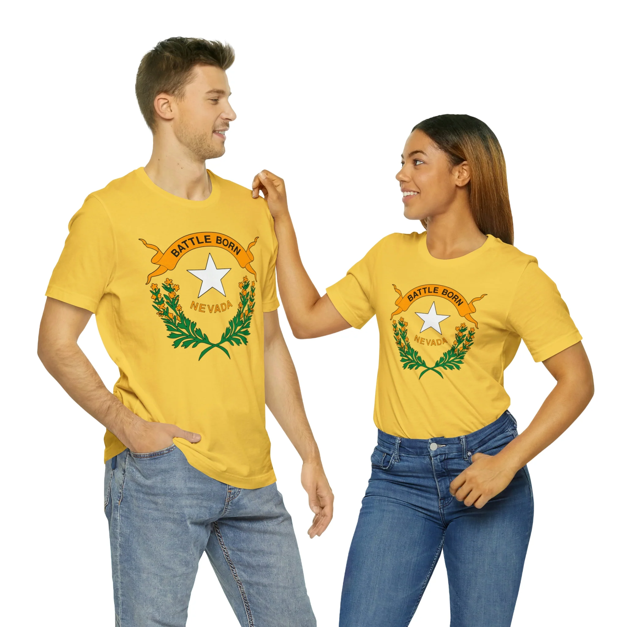 Nevada State Flag T Shirt: Bella + Canvas 3001 - Image 25