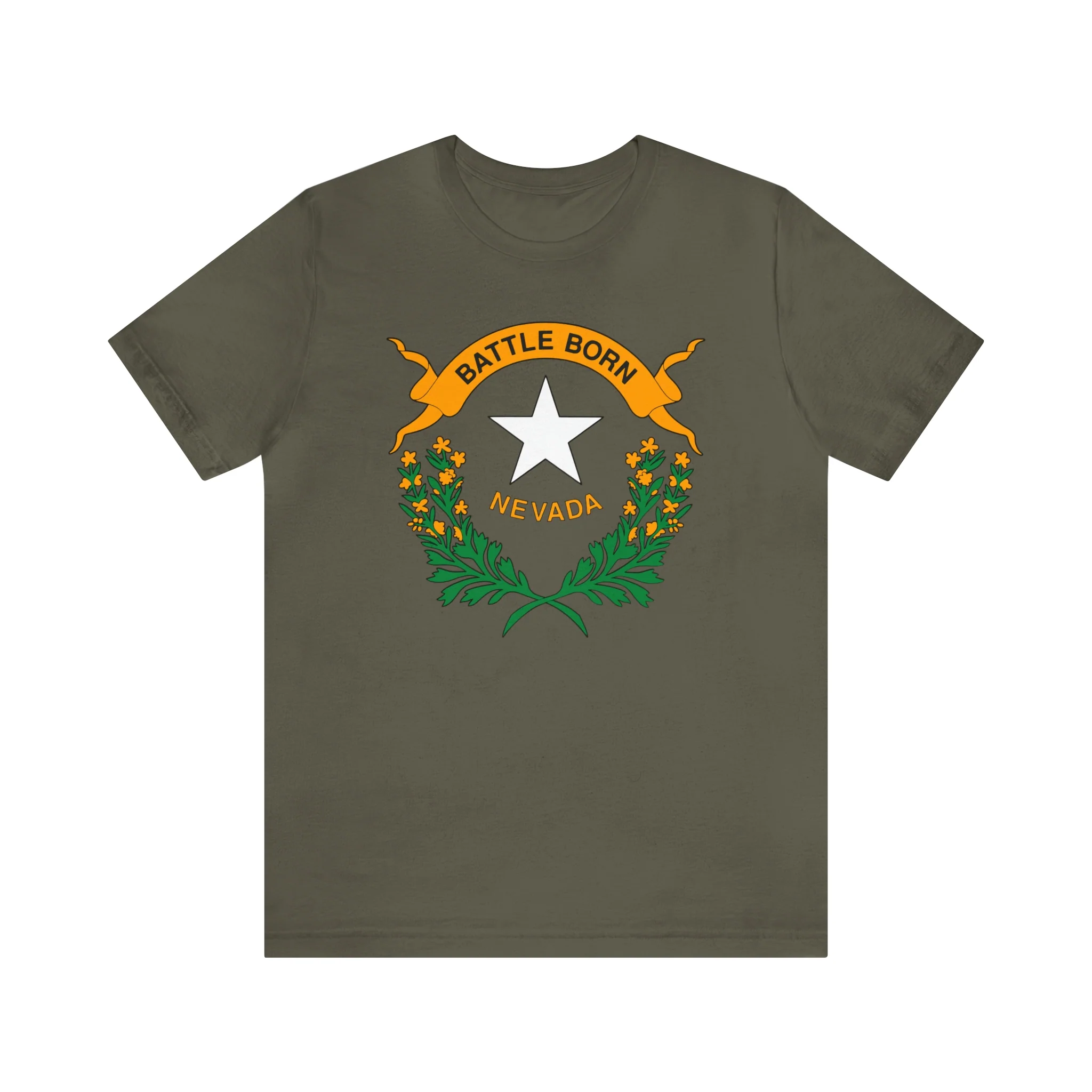 Nevada State Flag T Shirt: Bella + Canvas 3001 - Image 27