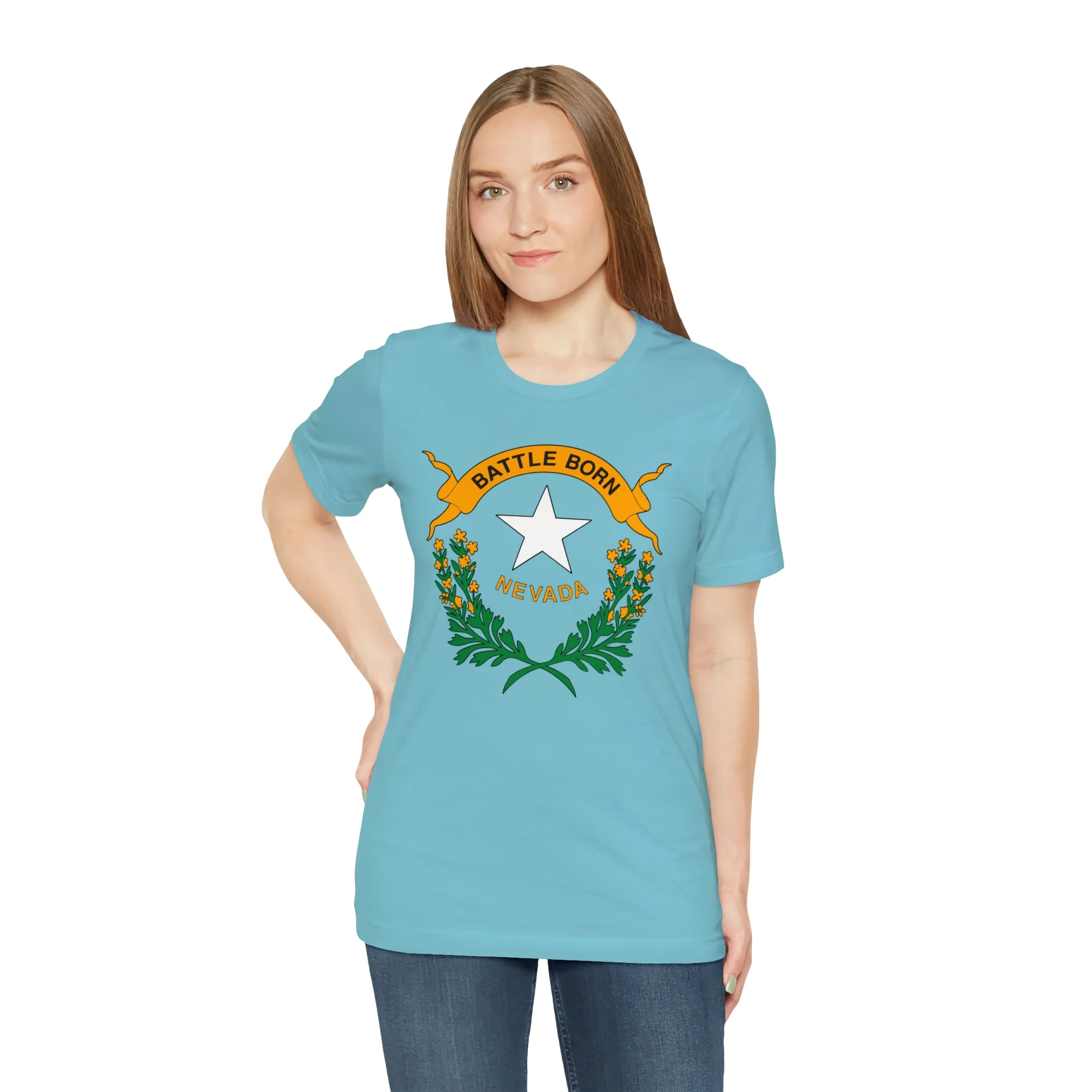Nevada State Flag T Shirt: Bella + Canvas 3001 - Image 40