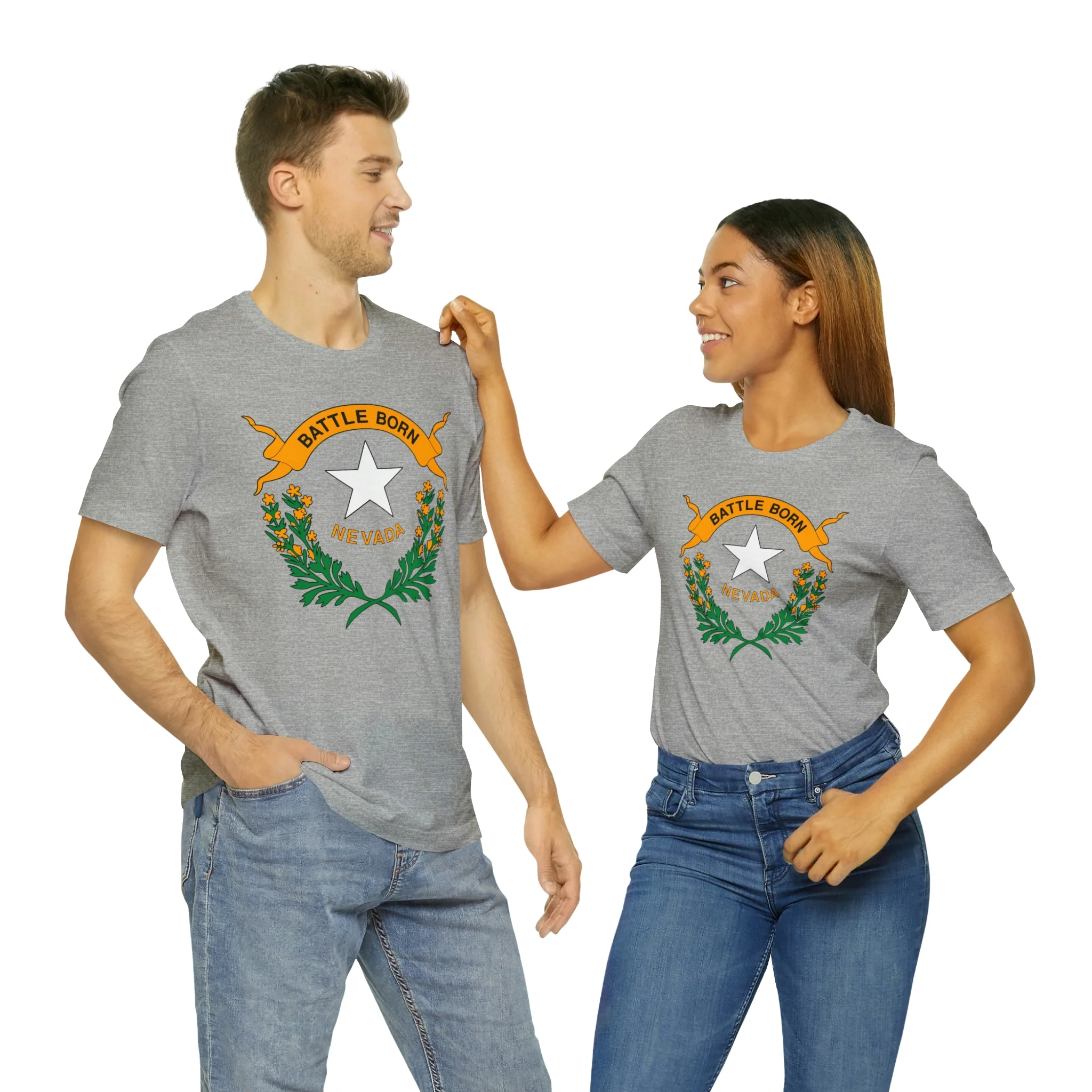 Nevada State Flag T Shirt: Bella + Canvas 3001 - Image 49