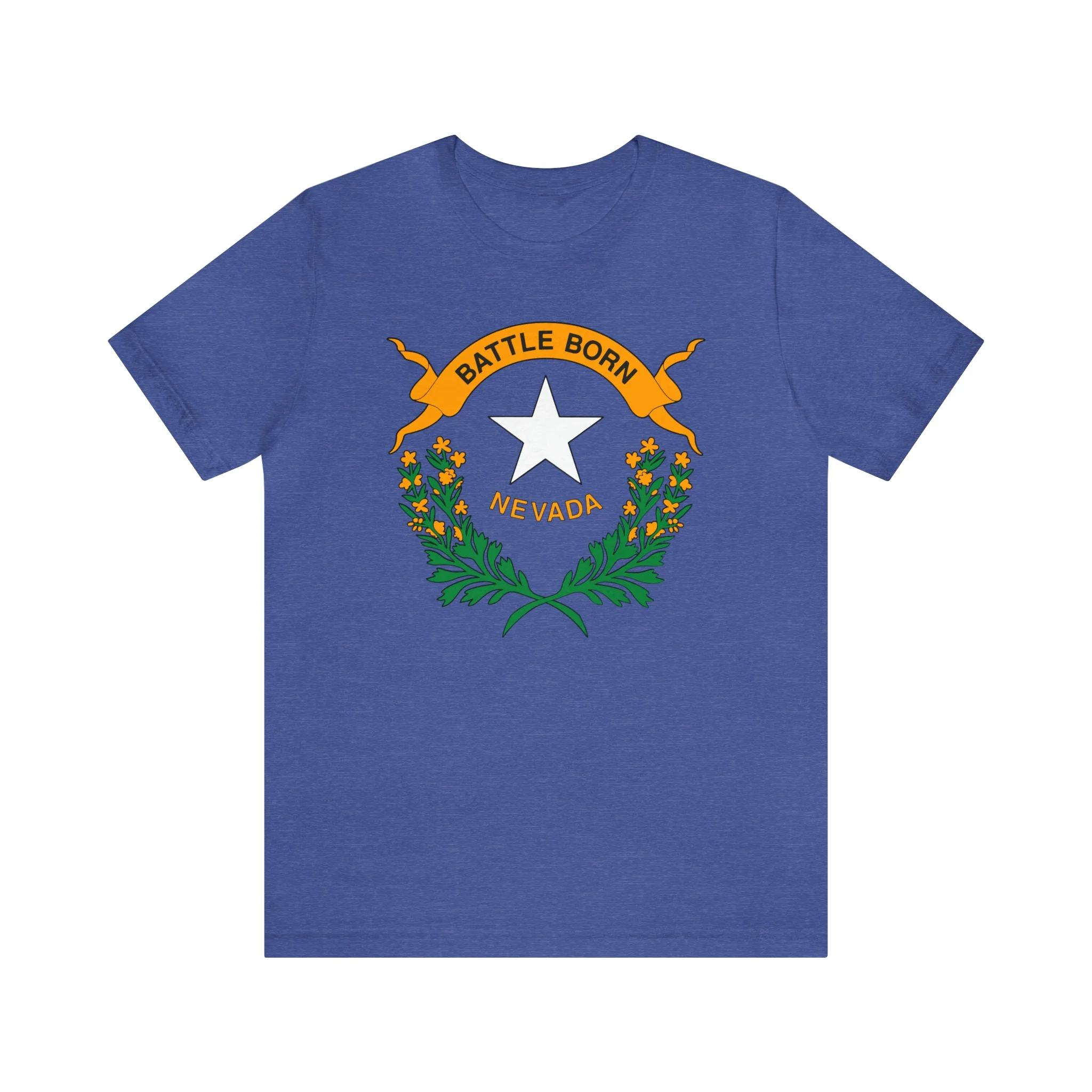 Nevada State Flag T Shirt: Bella + Canvas 3001 - Image 51