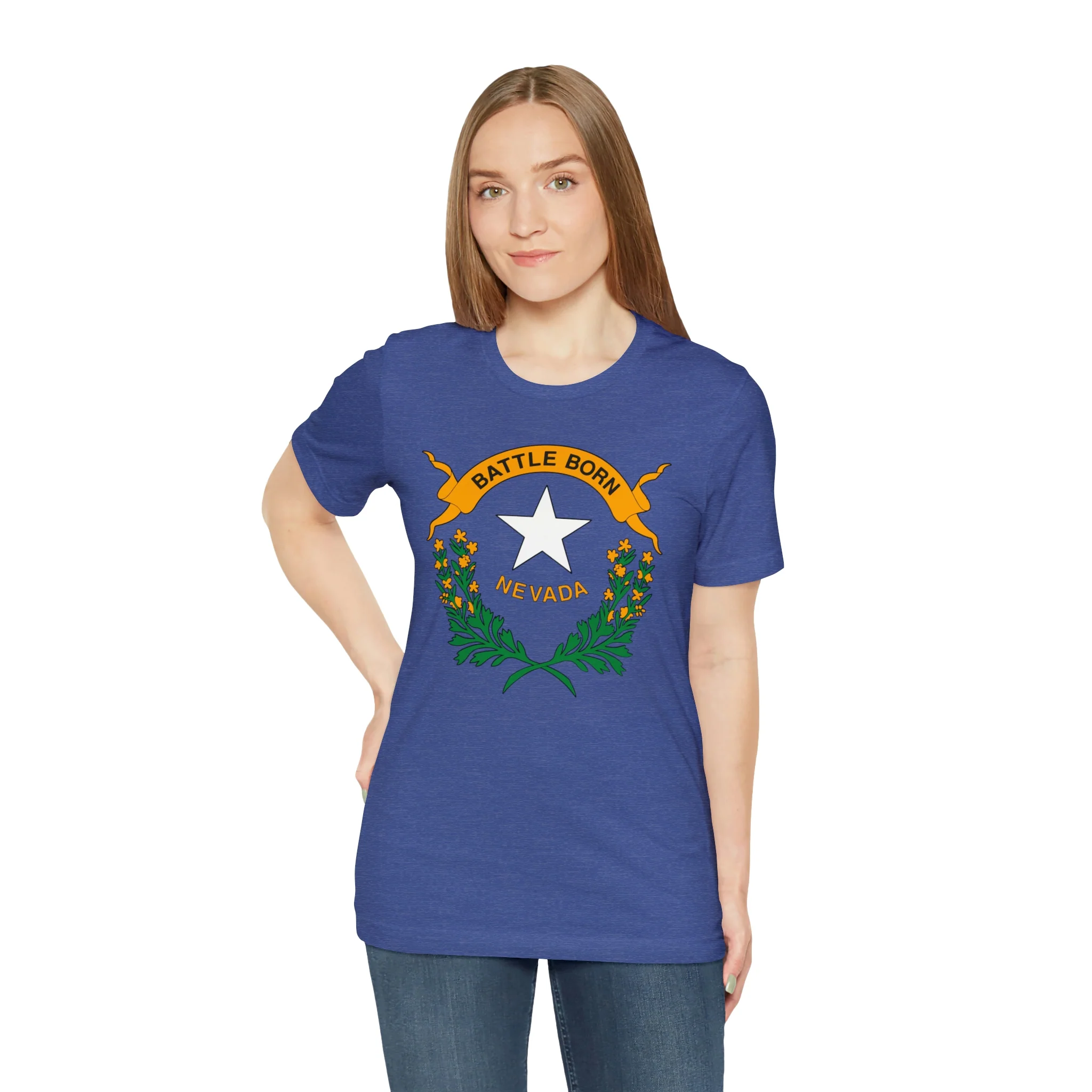 Nevada State Flag T Shirt: Bella + Canvas 3001 - Image 52