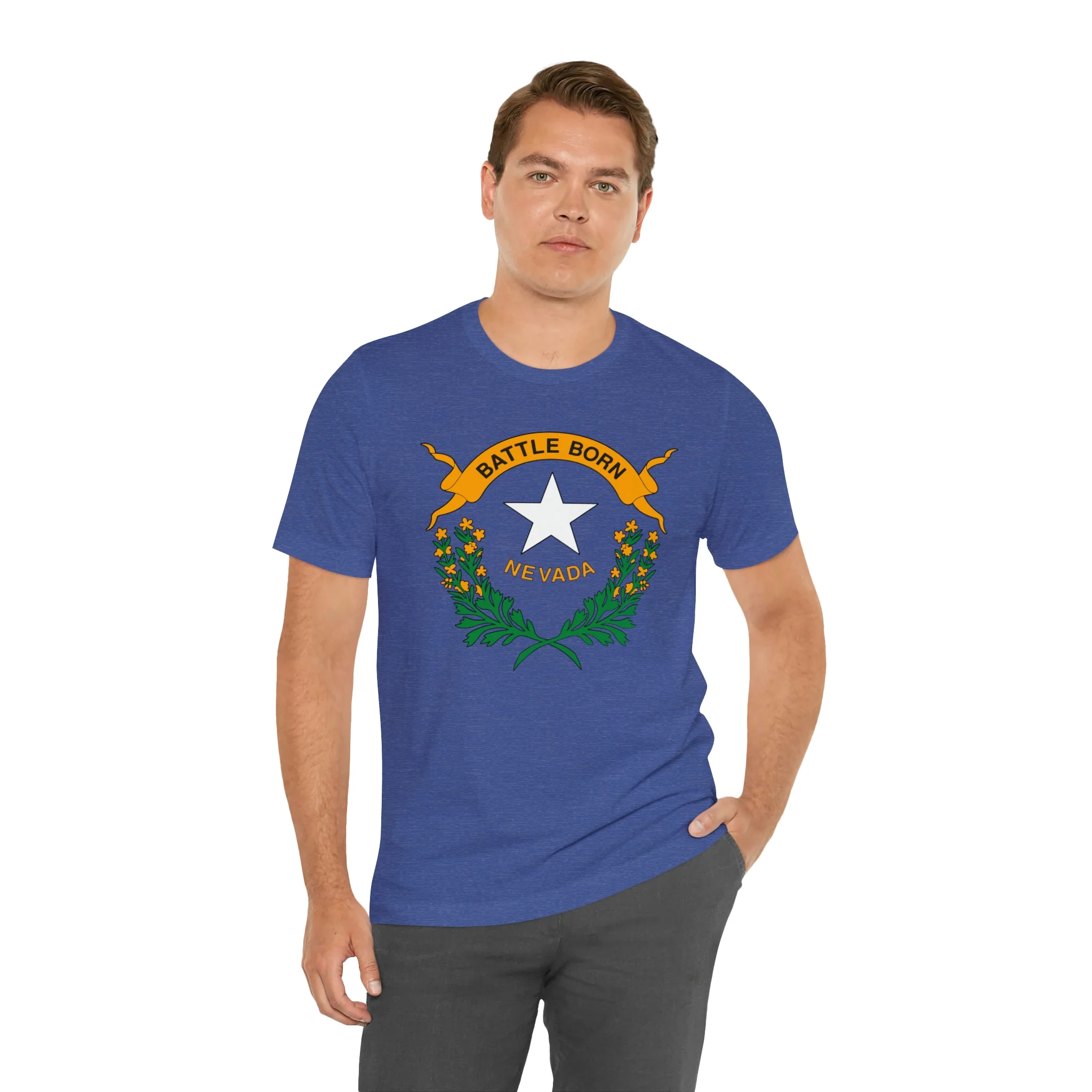 Nevada State Flag T Shirt: Bella + Canvas 3001 - Image 53