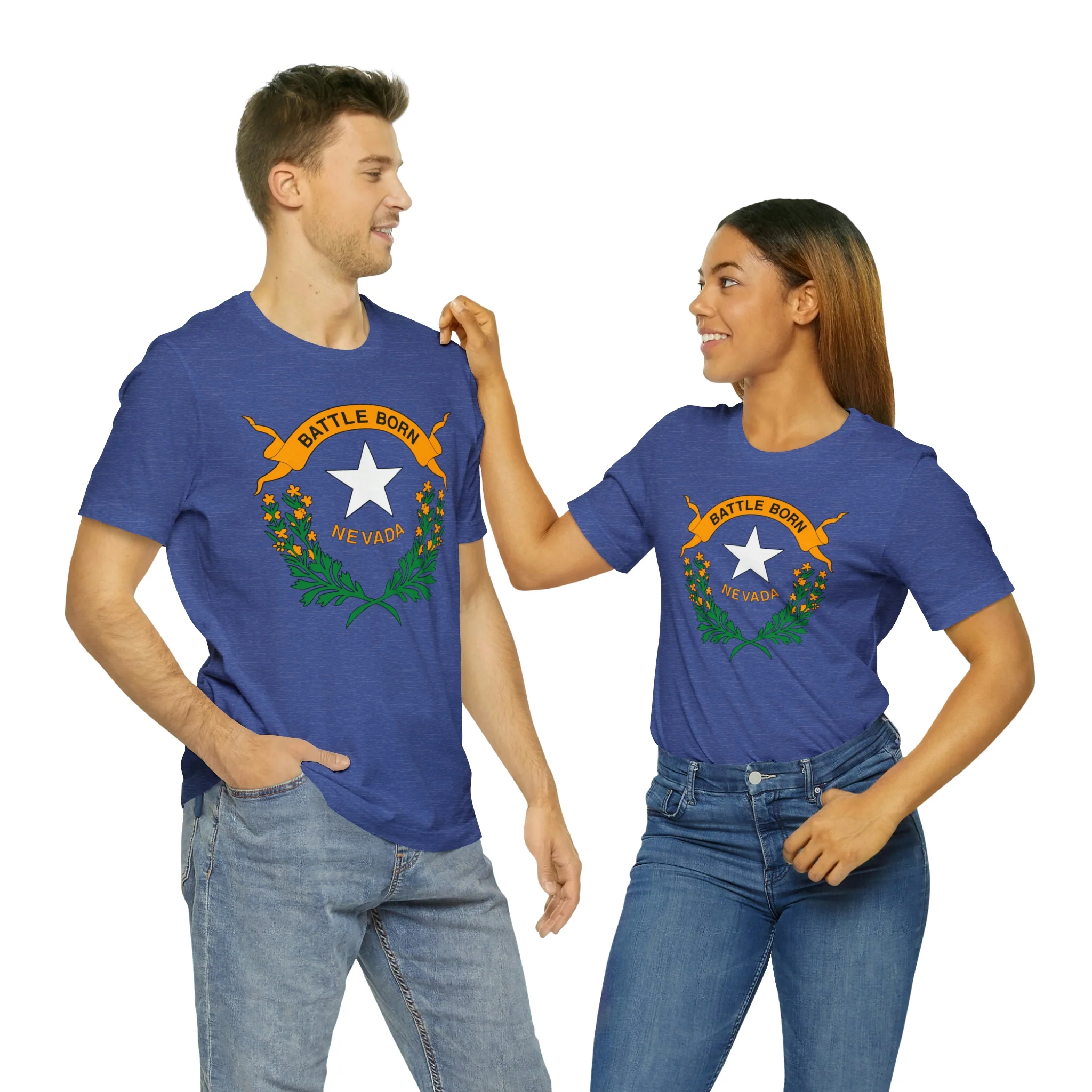 Nevada State Flag T Shirt: Bella + Canvas 3001 - Image 55