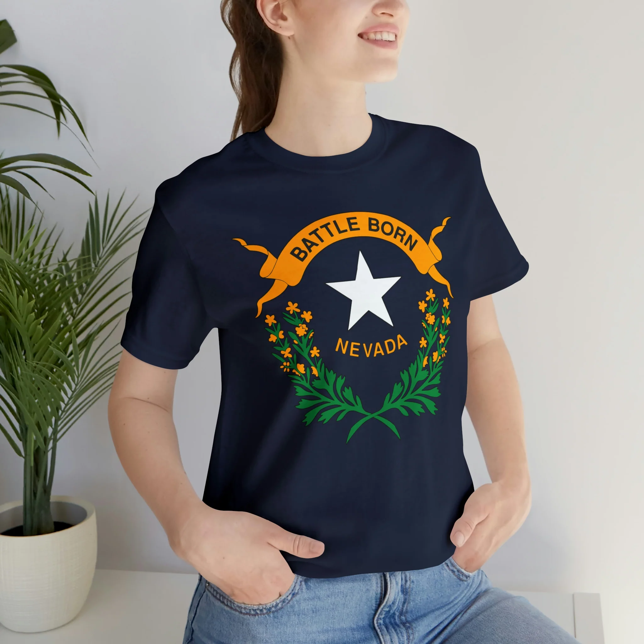 Nevada State Flag T Shirt: Bella + Canvas 3001 - Image 60