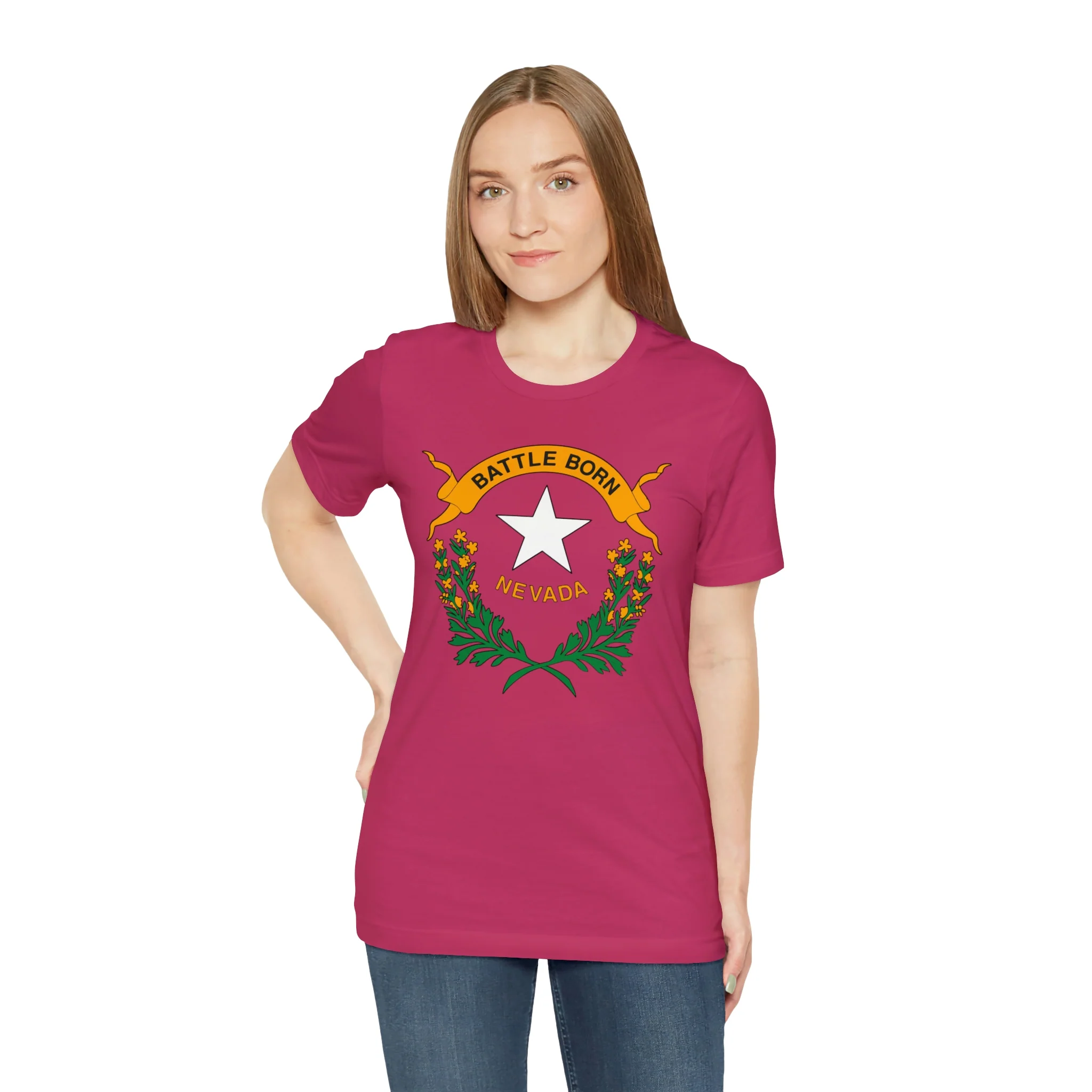 Nevada State Flag T Shirt: Bella + Canvas 3001 - Image 70