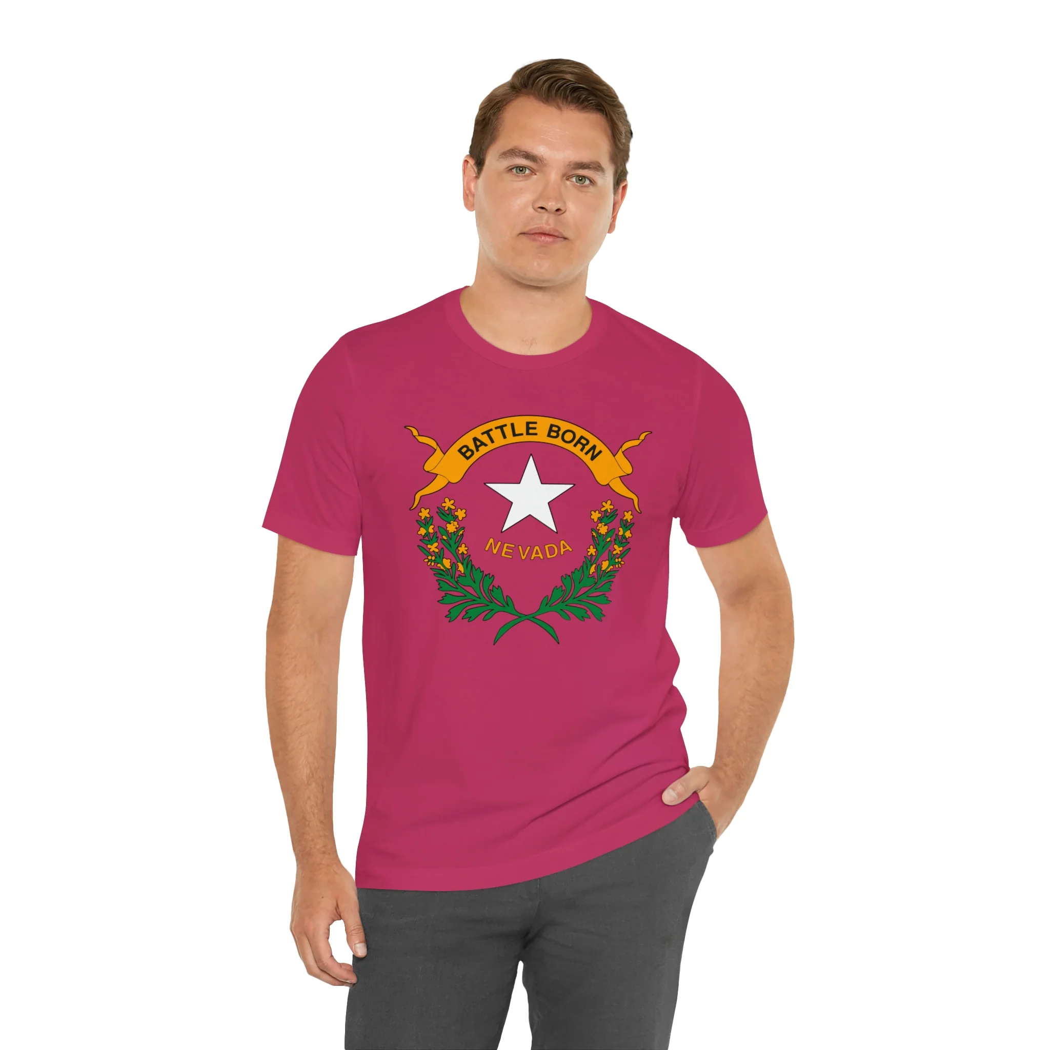 Nevada State Flag T Shirt: Bella + Canvas 3001 - Image 71