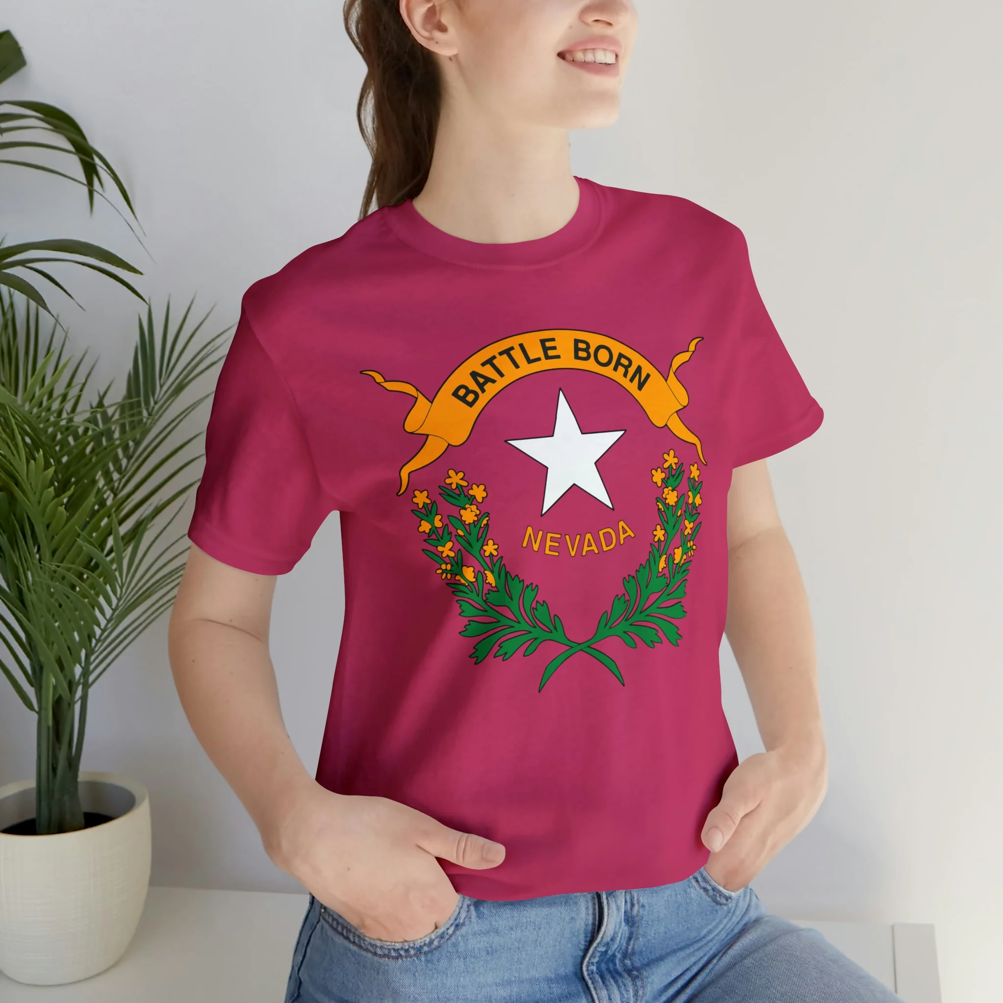 Nevada State Flag T Shirt: Bella + Canvas 3001 - Image 72