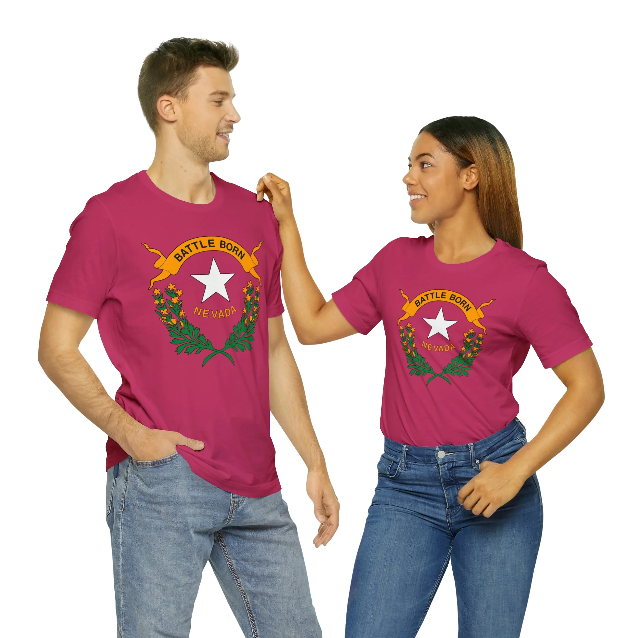 Nevada State Flag T Shirt: Bella + Canvas 3001 - Image 73