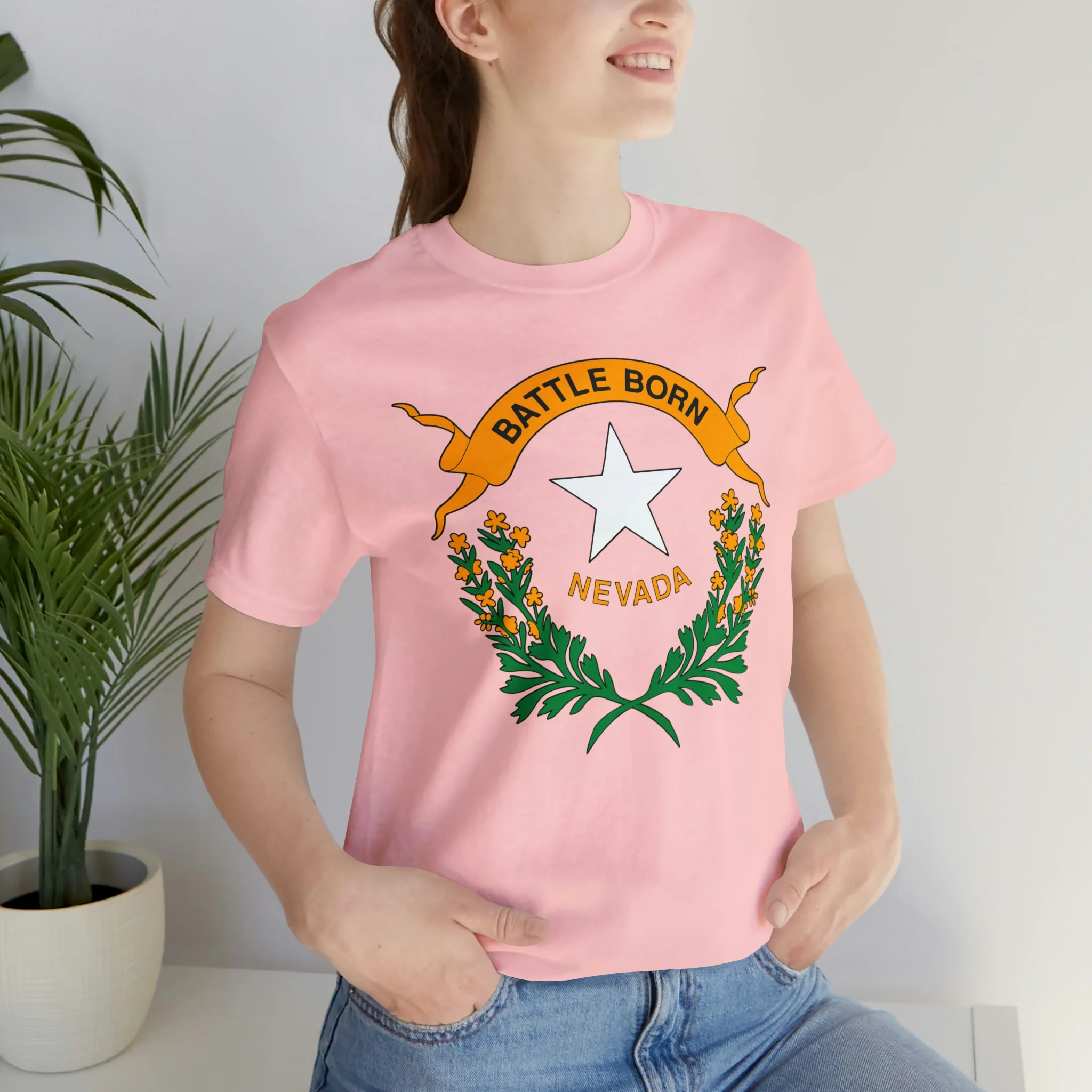 Nevada State Flag T Shirt: Bella + Canvas 3001 - Image 84